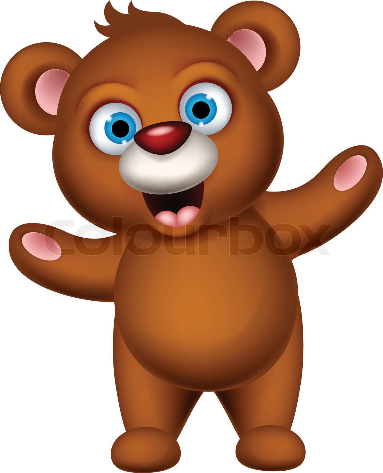 cute baby brown bear cartoon posing | Stock vector | Colourbox