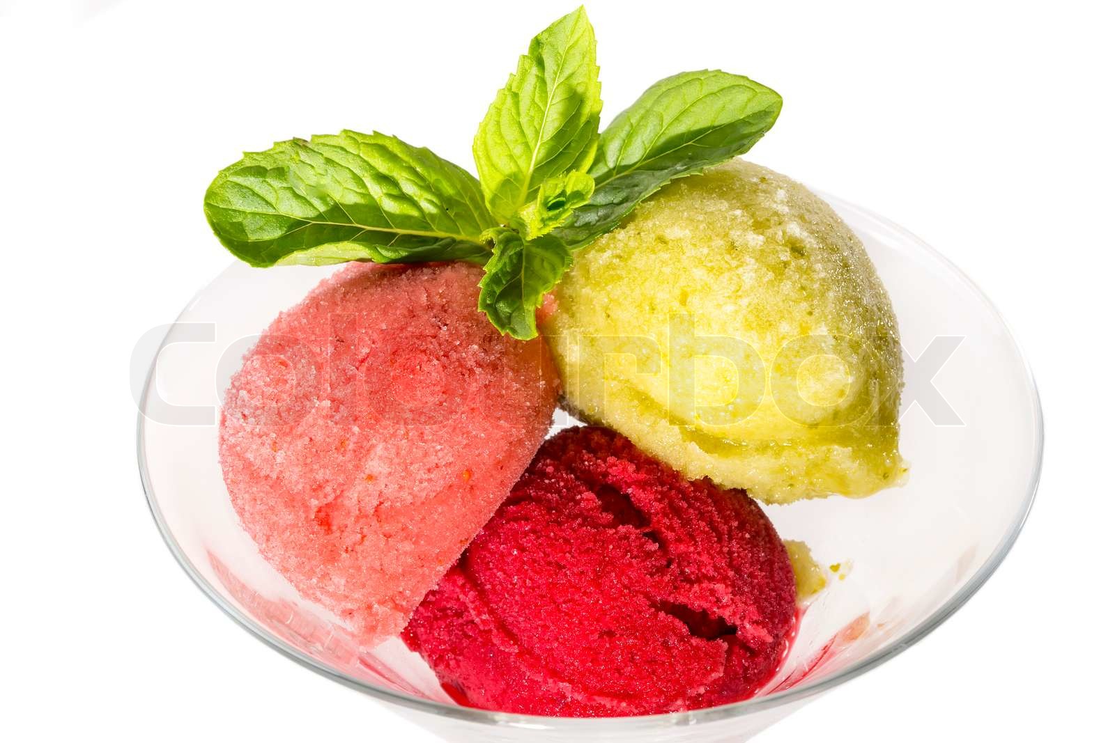 Sorbet auf einem Tisch in einem restaurant | Stock Bild | Colourbox