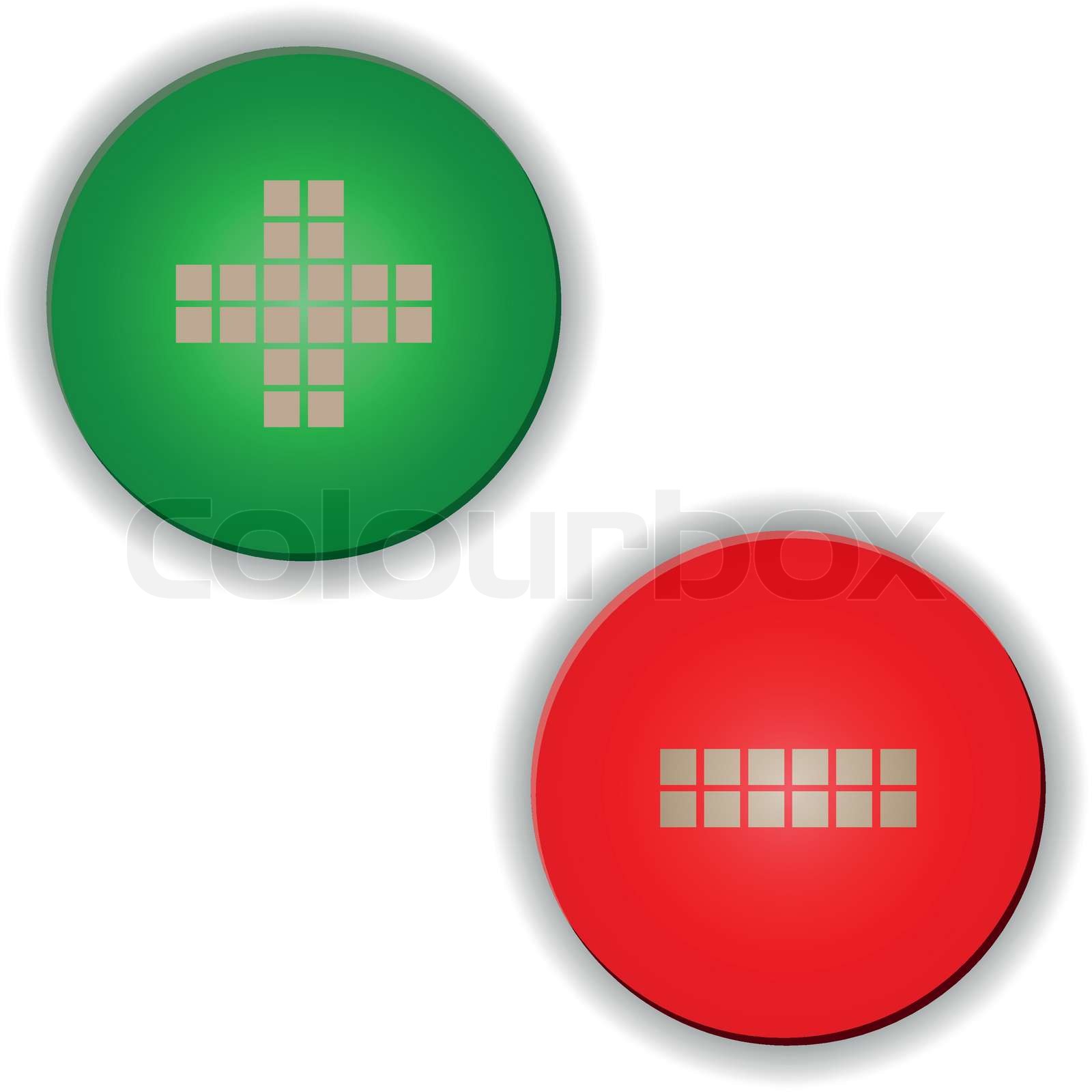Plus minus buttons/signs | Stock vector | Colourbox