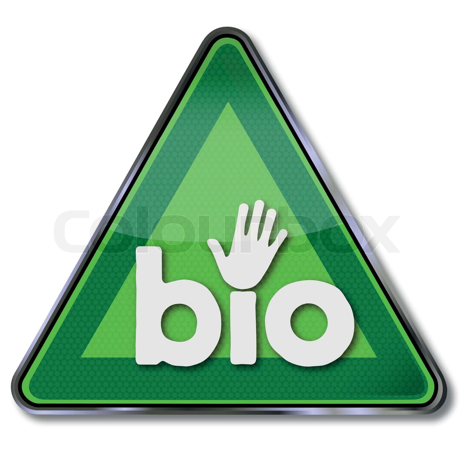 Schild Bio mit Hand | Stock-Vektor | Colourbox