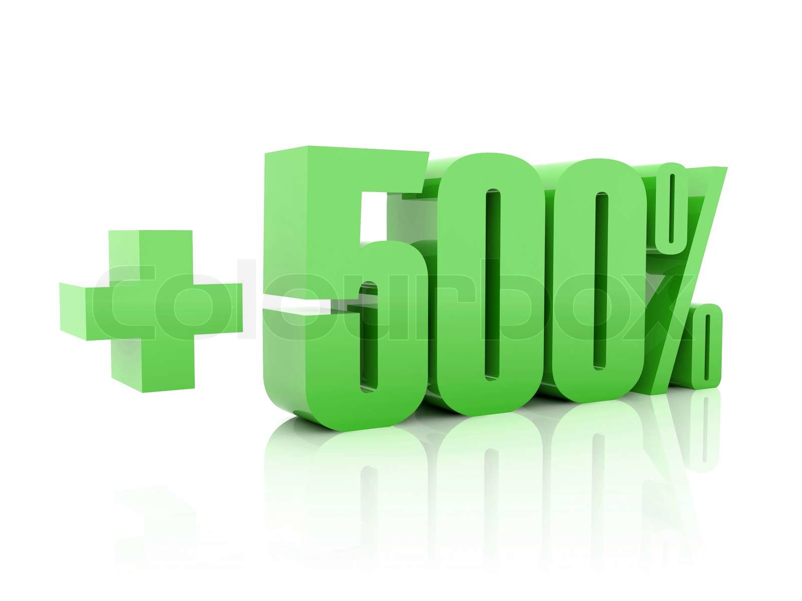 Plus 500 Percent Concept 3D Illustration Stock Image Colourbox