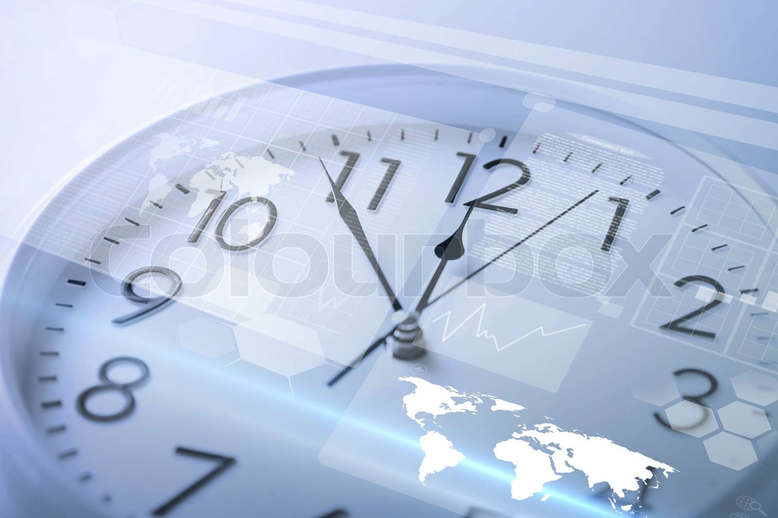 clock and virtual screen | Stock image | Colourbox