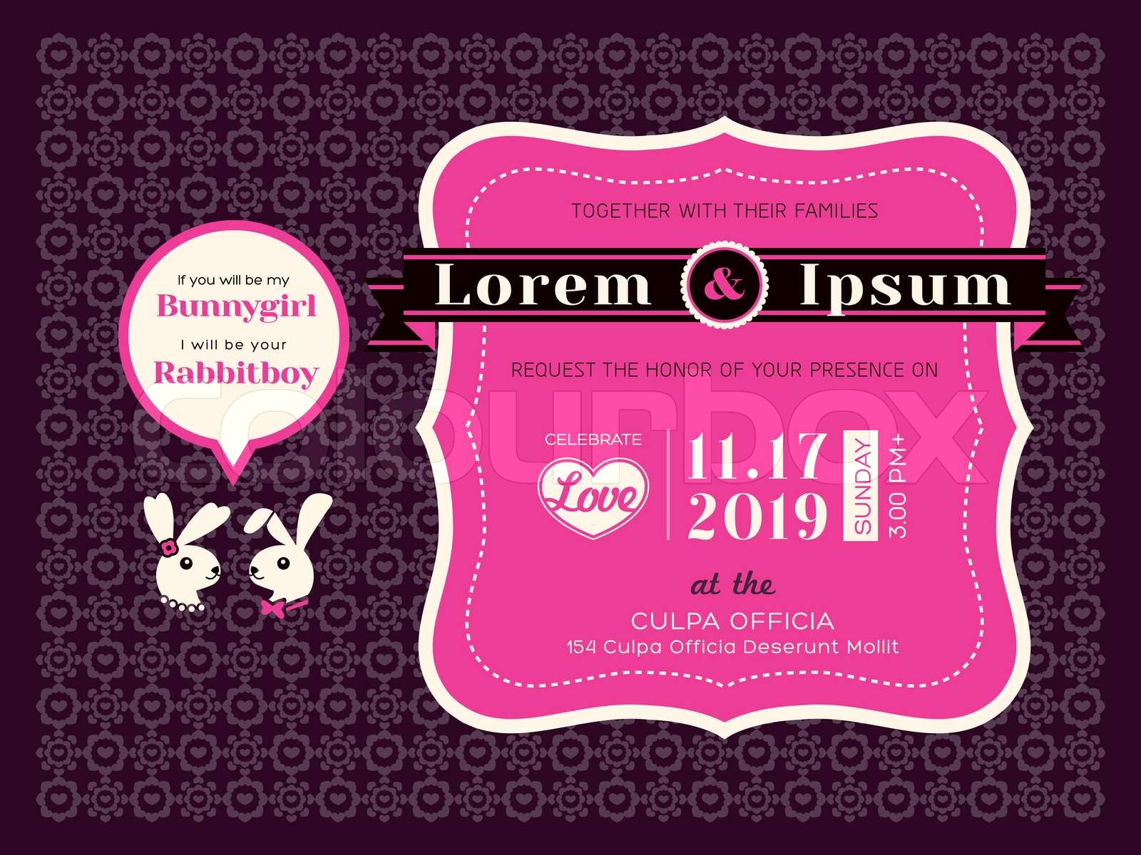 Bryllup invitation kort skabelon Stock vektor Colourbox