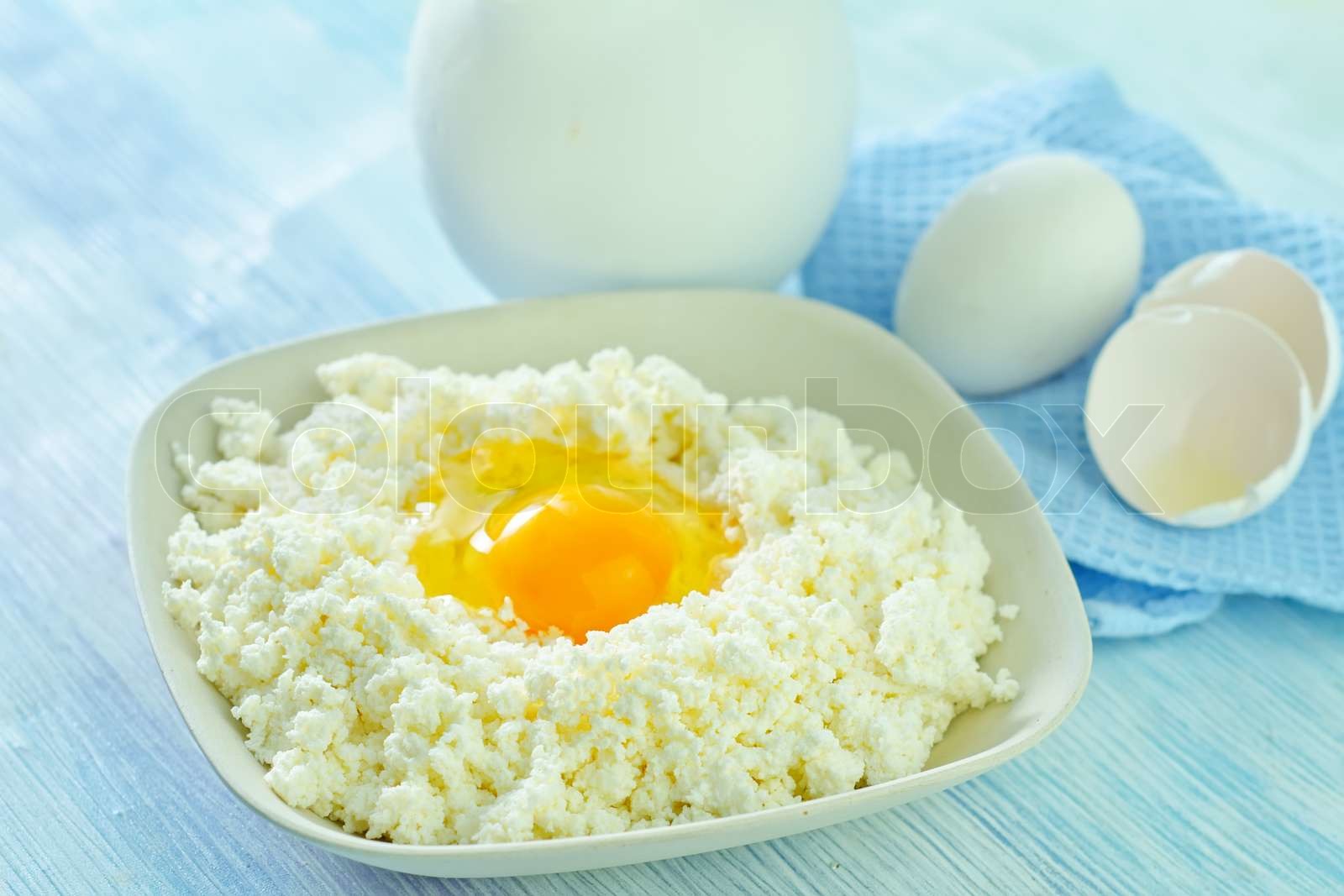 cottage and eggs Stock image Colourbox