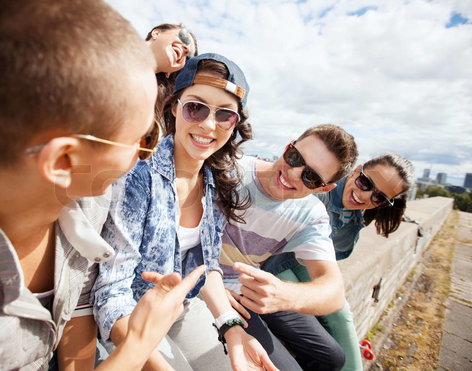 group of teenagers hanging out | Stock image | Colourbox