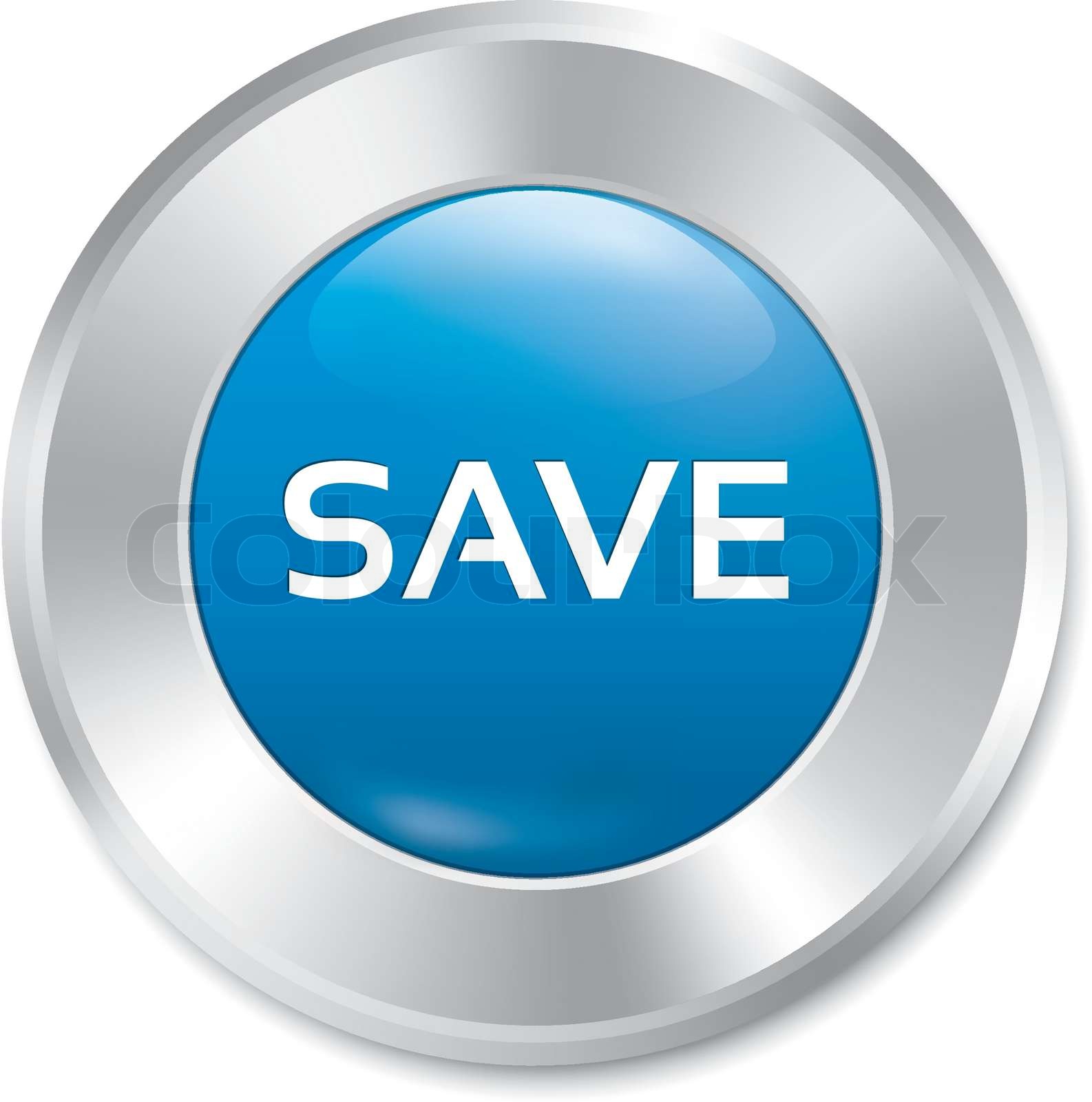 Save button Save red round sticker Isolated | Stock vector | Colourbox