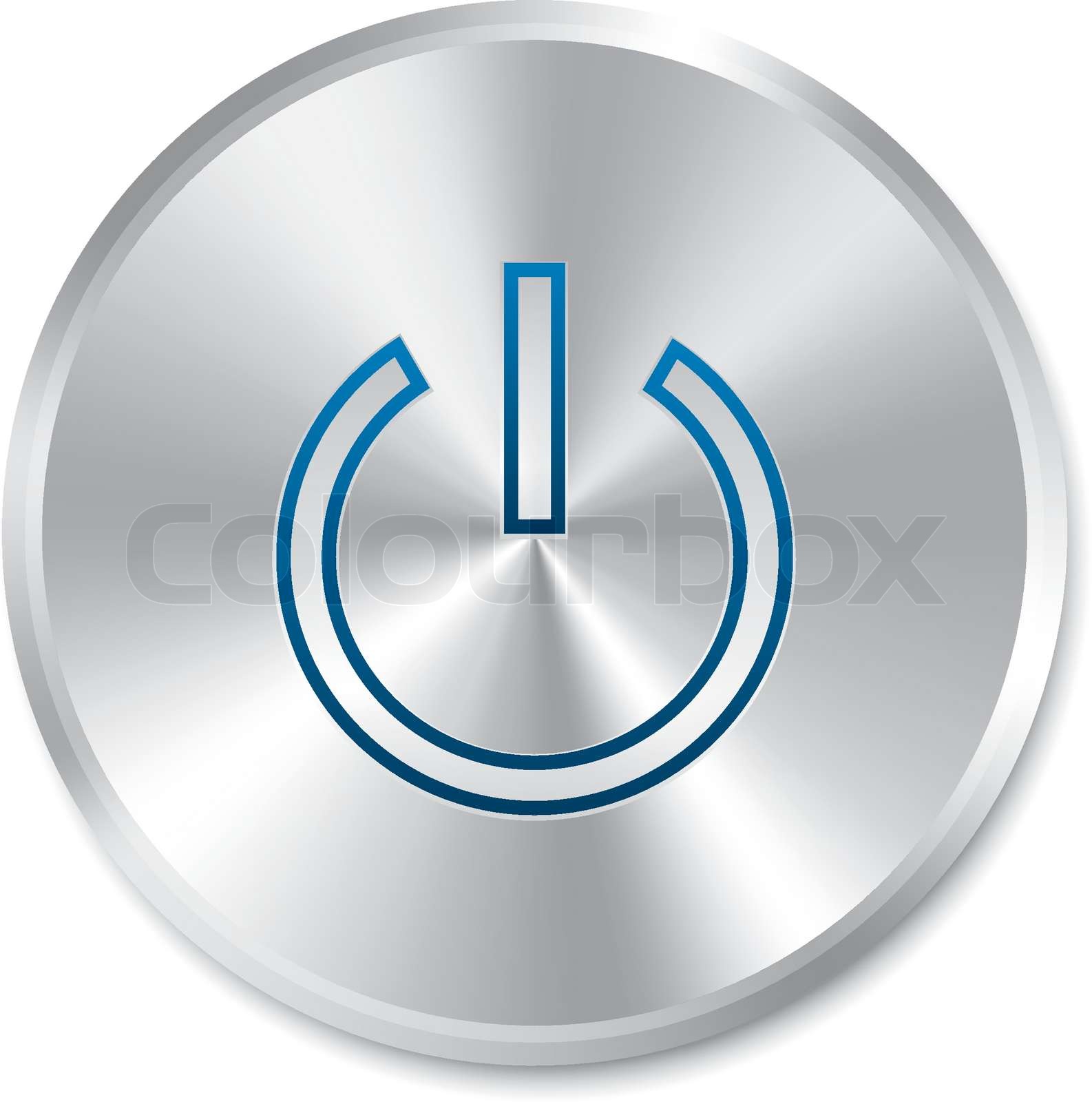 Power on button Vector turn on round sticker | Stock vector | Colourbox