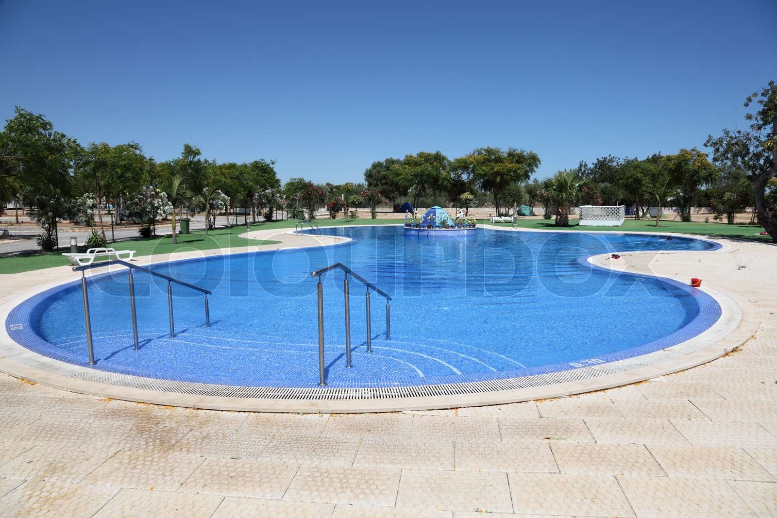 Large swimming pool in Portugal Stock image Colourbox