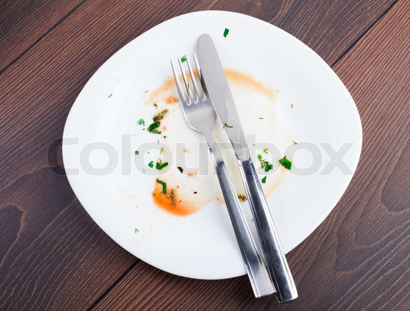 Leere Teller nach dem Essen übrig | Stock Bild | Colourbox