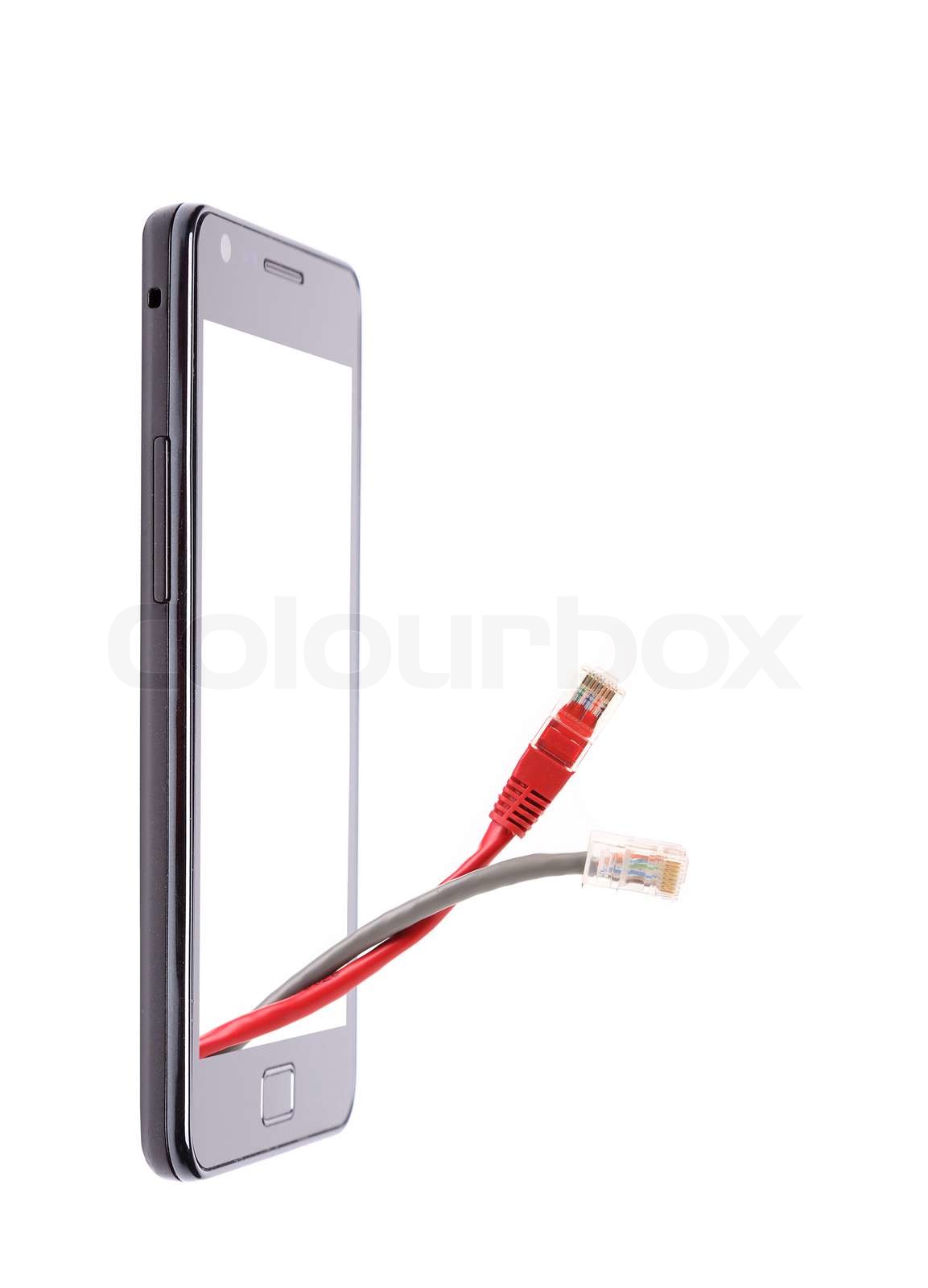 Wire to connect the Internet out of phone | Stock image | Colourbox