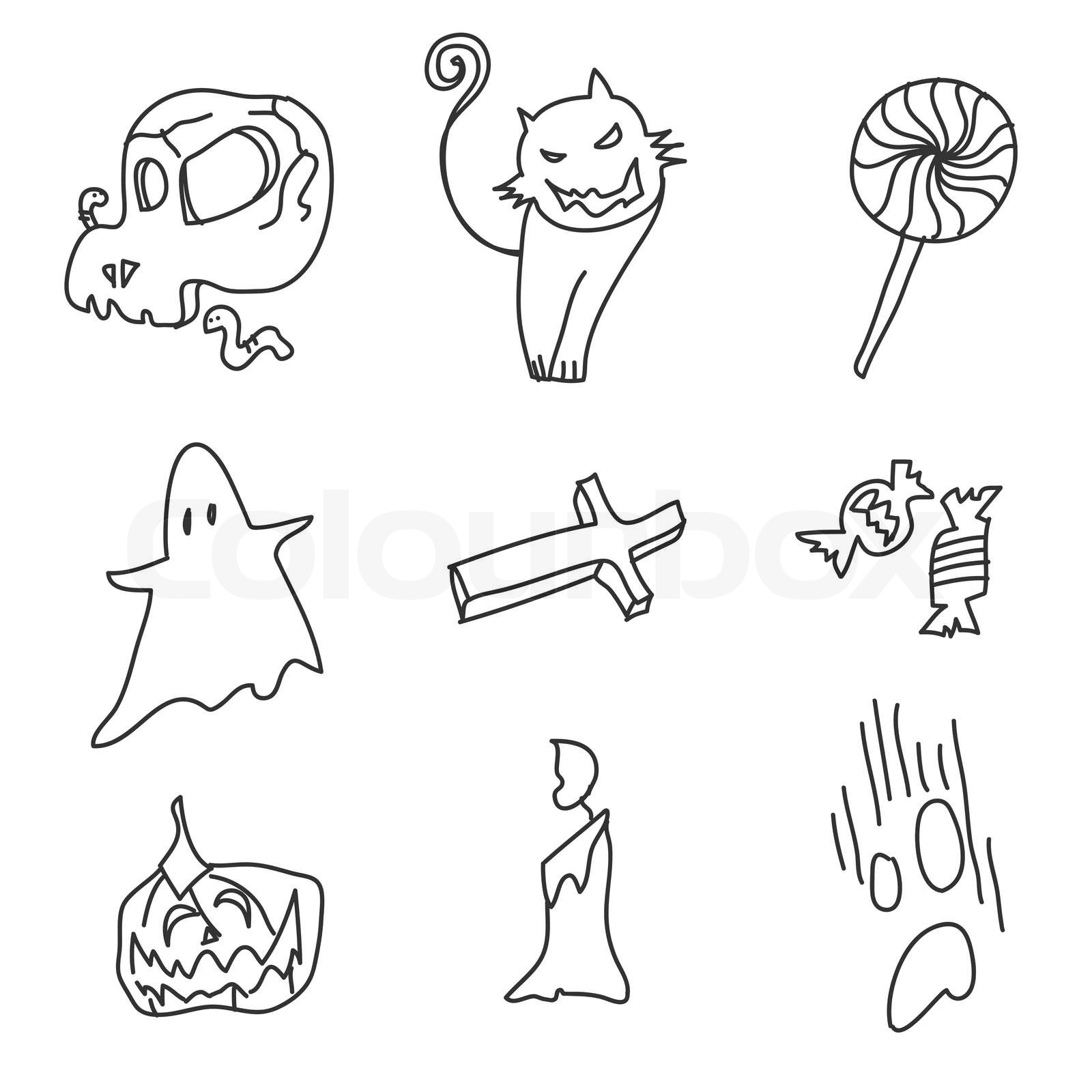 hånd tegning tegneserie halloween | Stock vektor | Colourbox