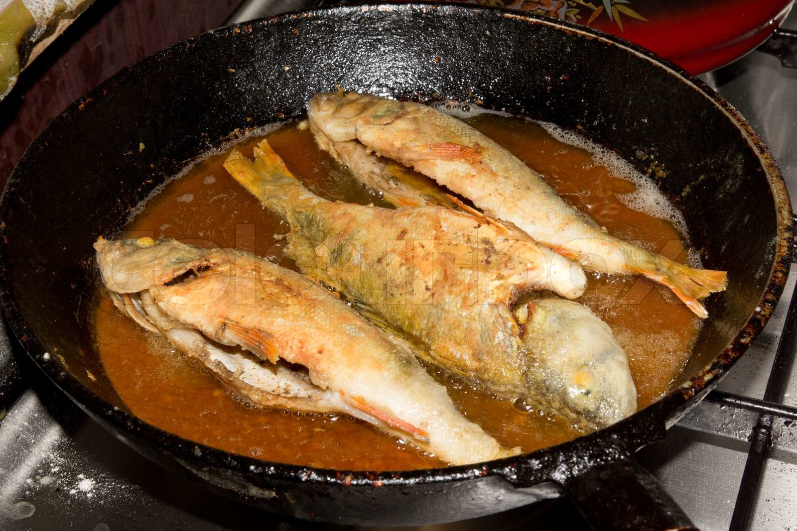pan fried perch Stock image Colourbox