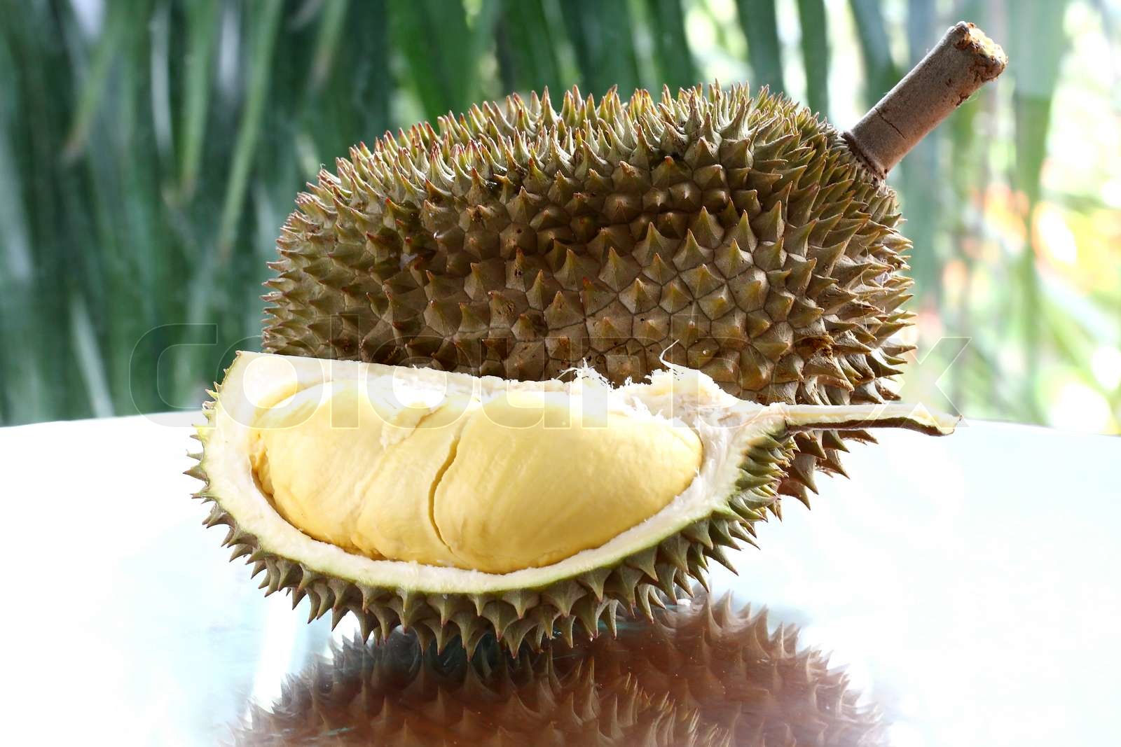 Nahaufnahme von geschälte Durian oder Dorain | Stock Bild | Colourbox