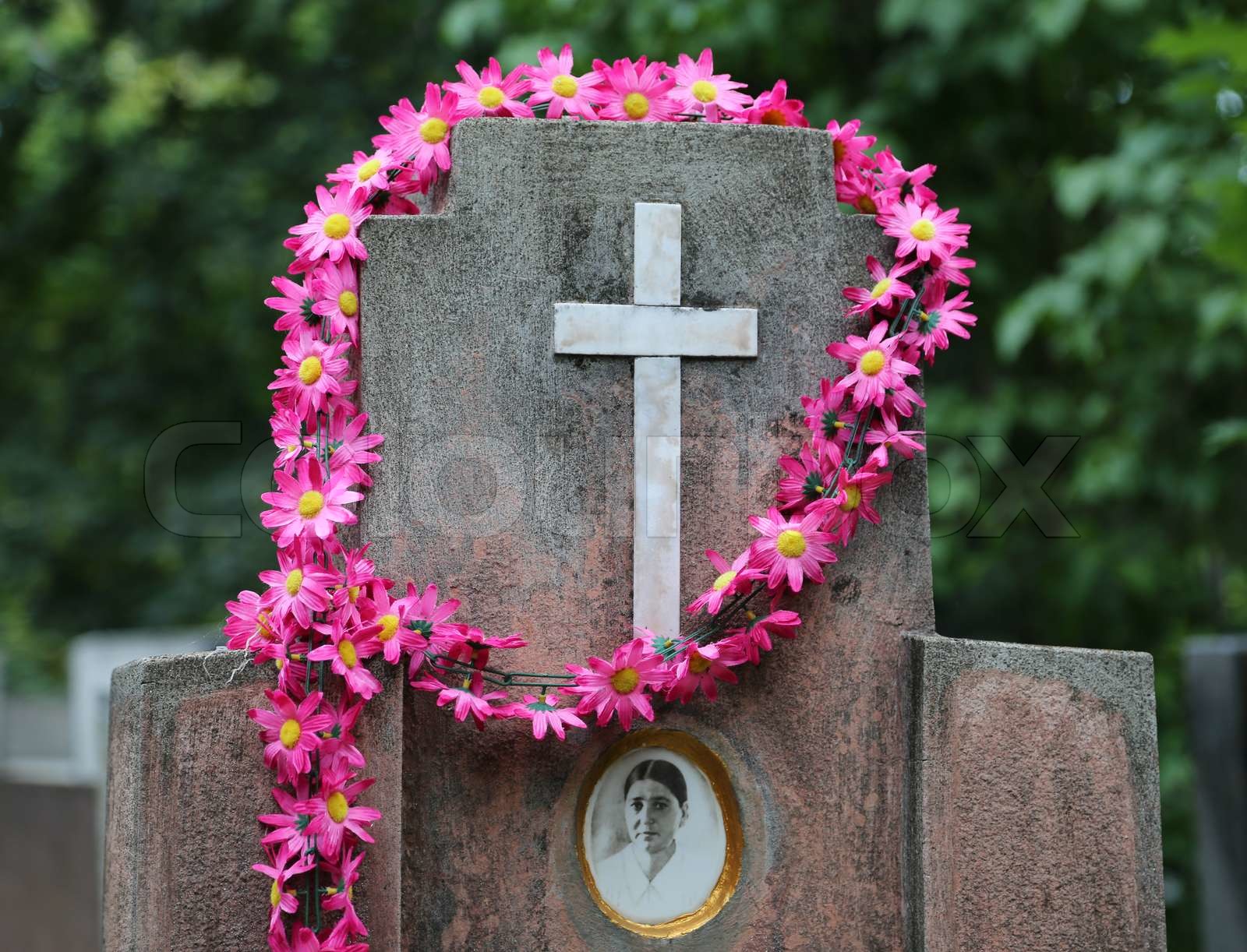 Gravestone cross | Stock image | Colourbox
