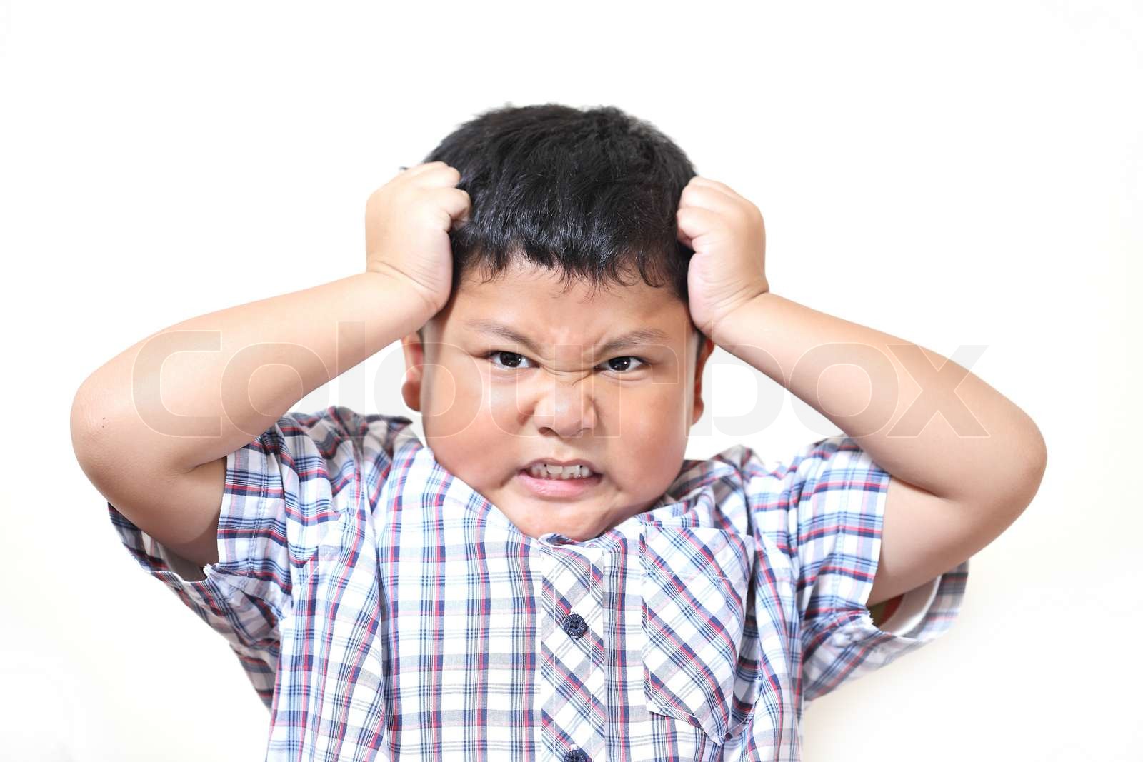 Asian Boys Feel Stressed And Fatigued Stock Image Colourbox
