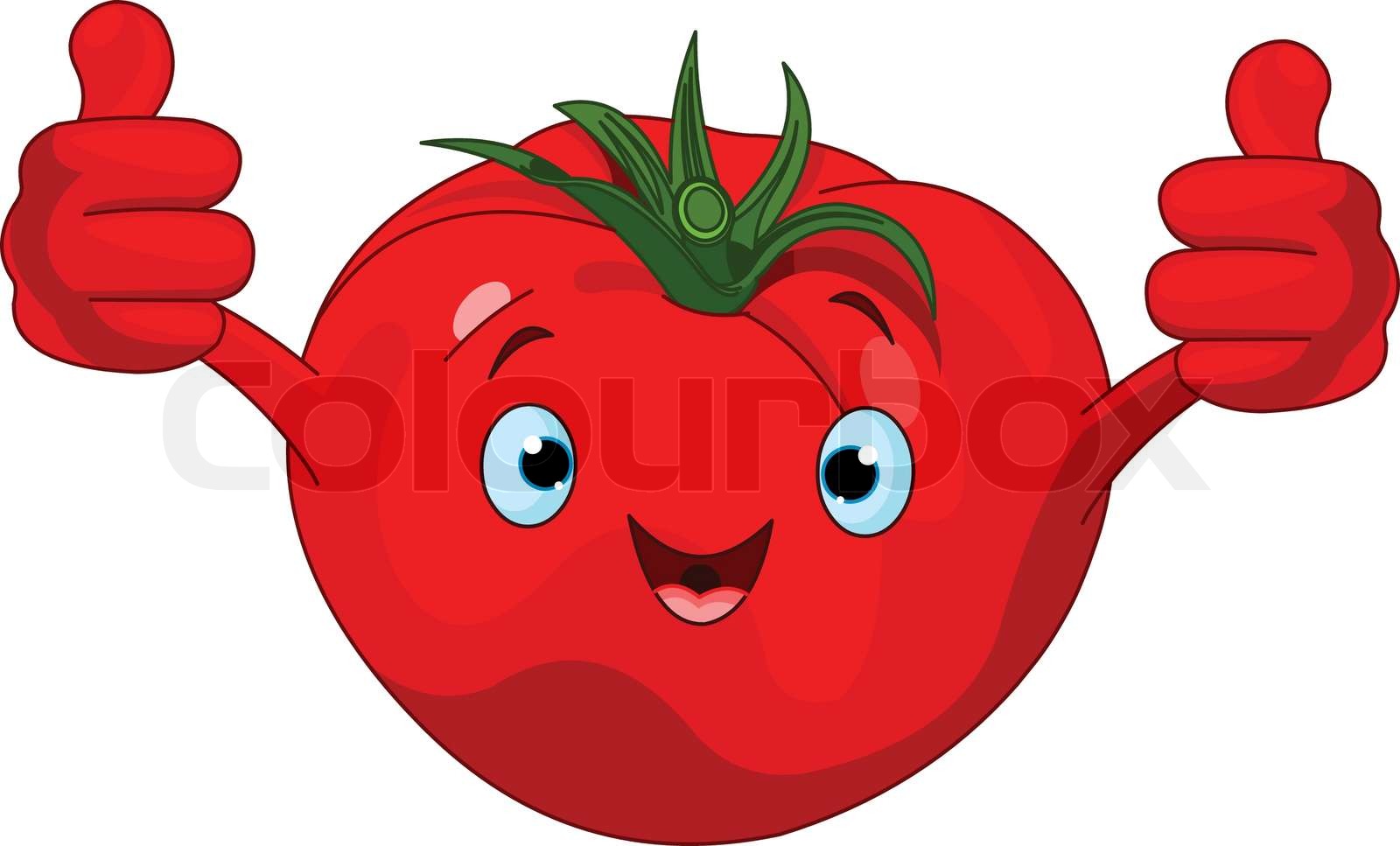 Tomate Charactergiving Daumen hoch | Stock-Vektor | Colourbox