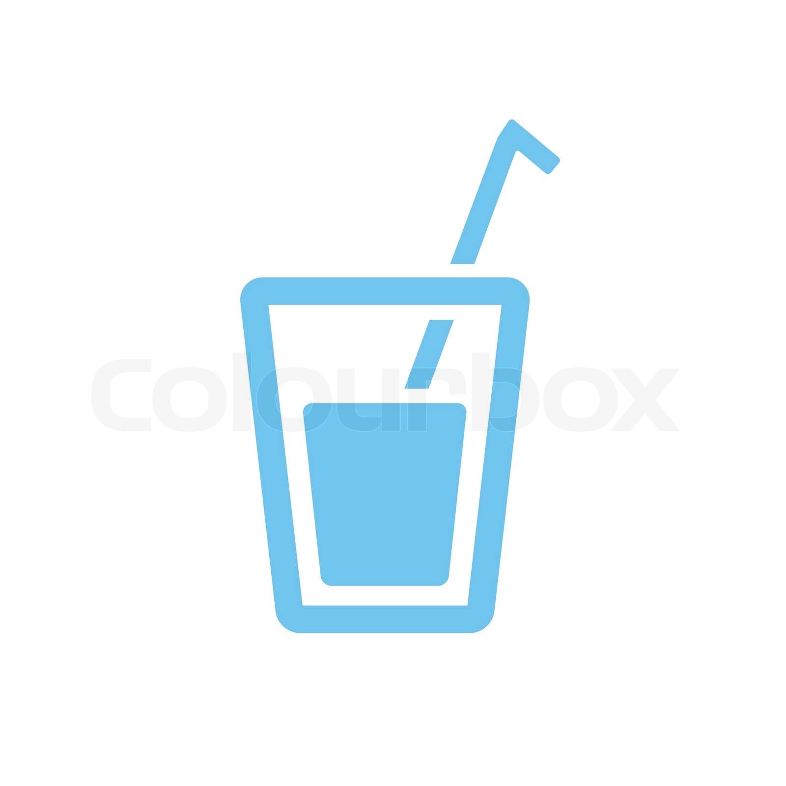 Drink icon in blue color Stock vector Colourbox