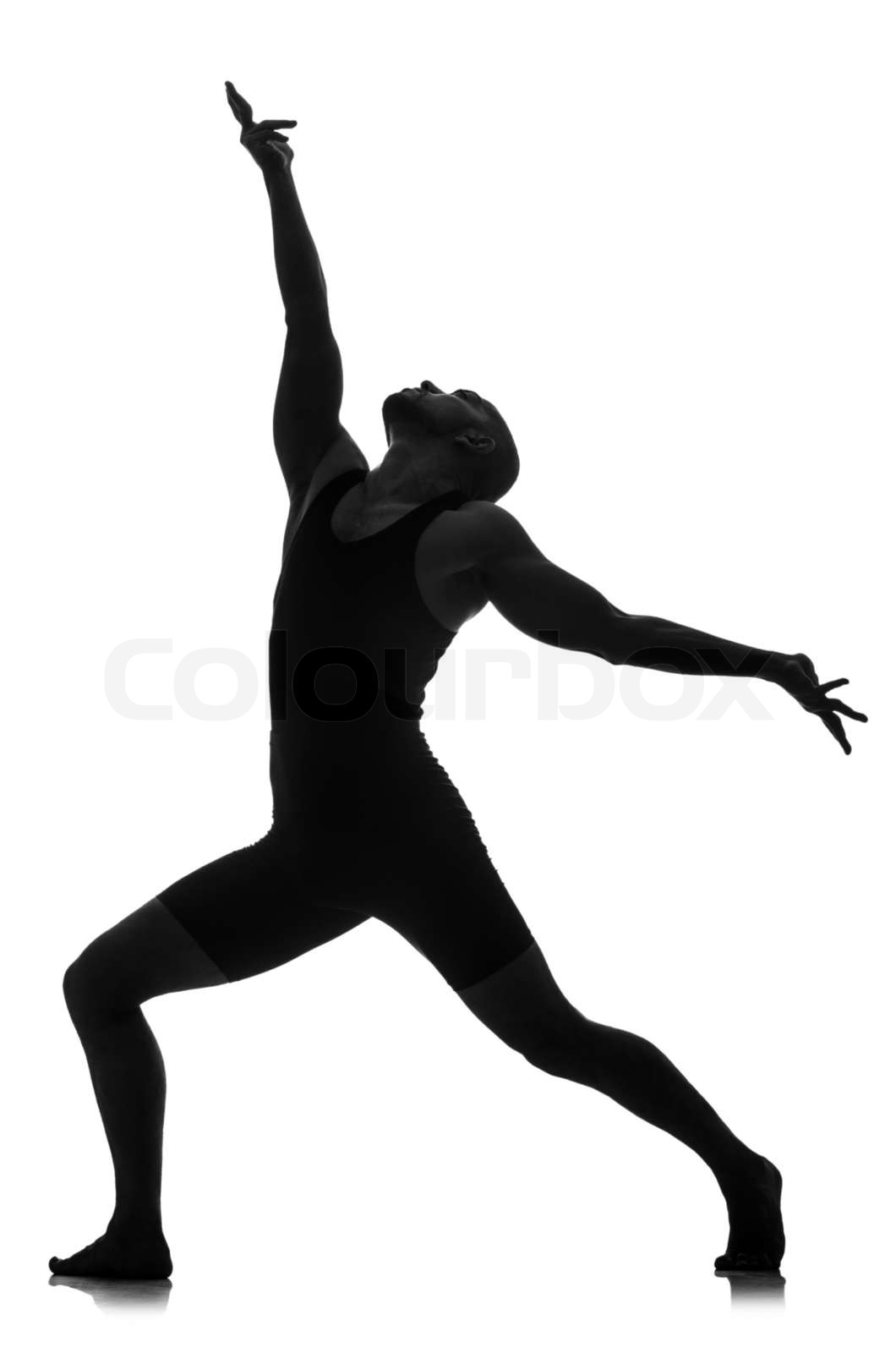 silhouette of male dancer isolated on white | Stock image | Colourbox