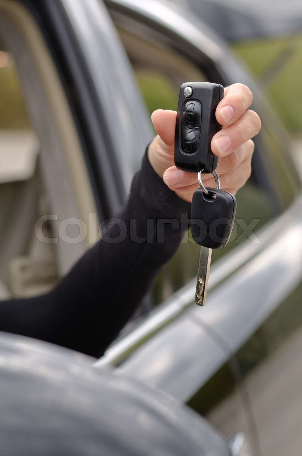 Car key with a remote control Stock image Colourbox