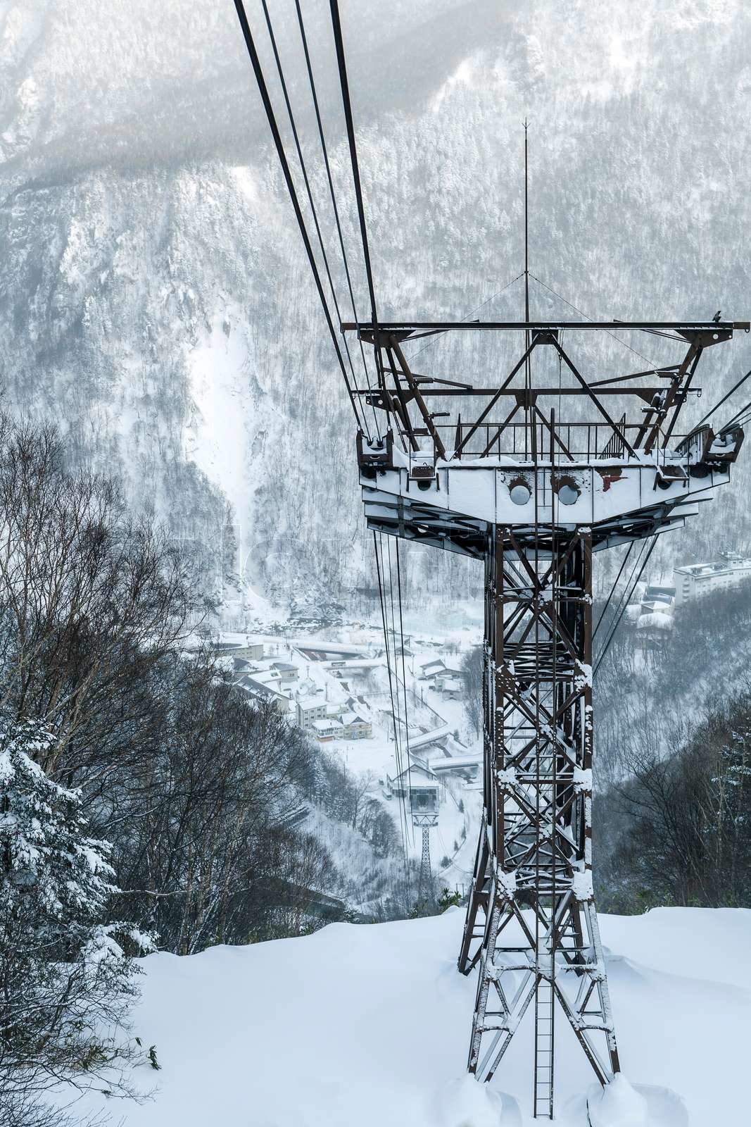 Cable way Turm Stock Bild Colourbox