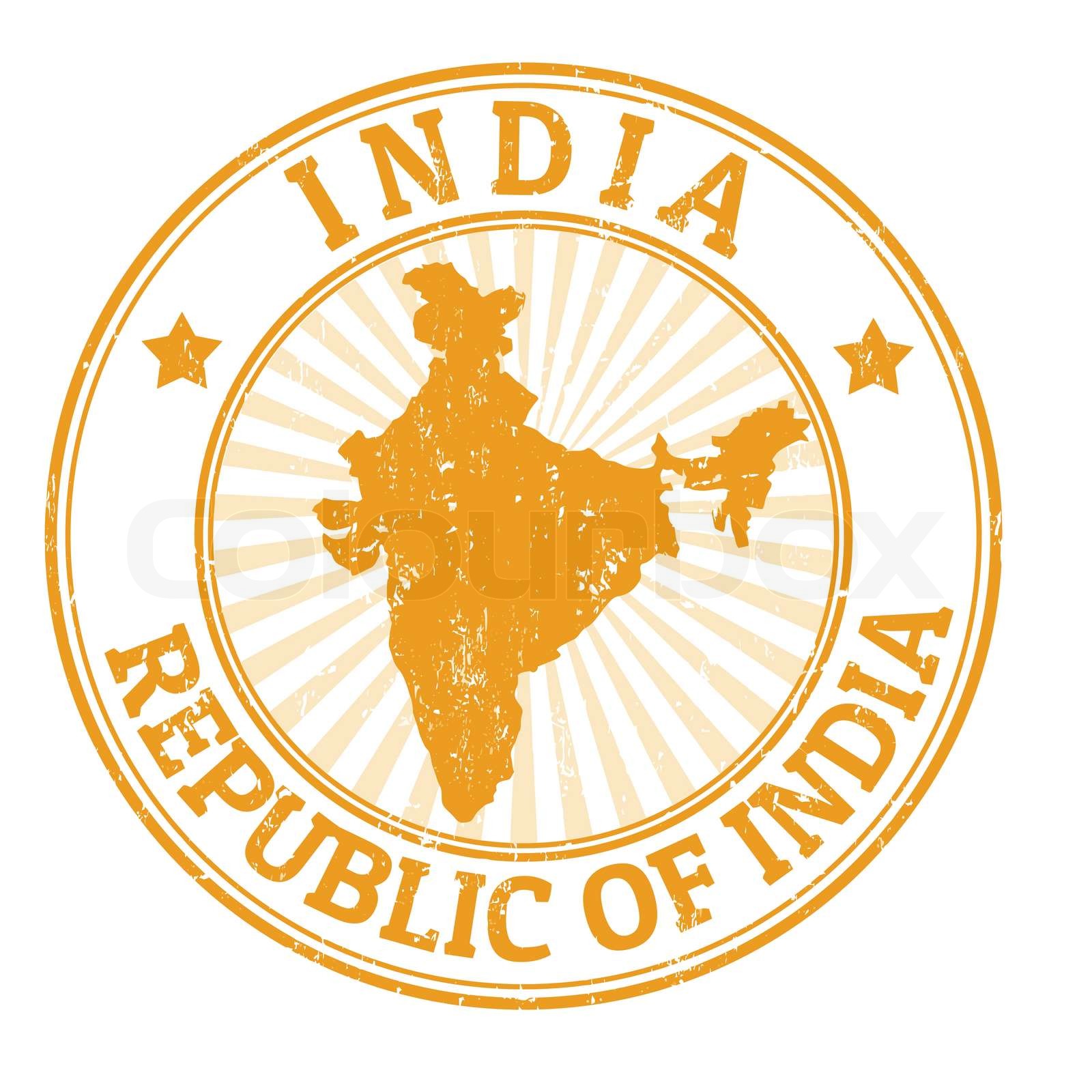 India stamp | Stock vector | Colourbox