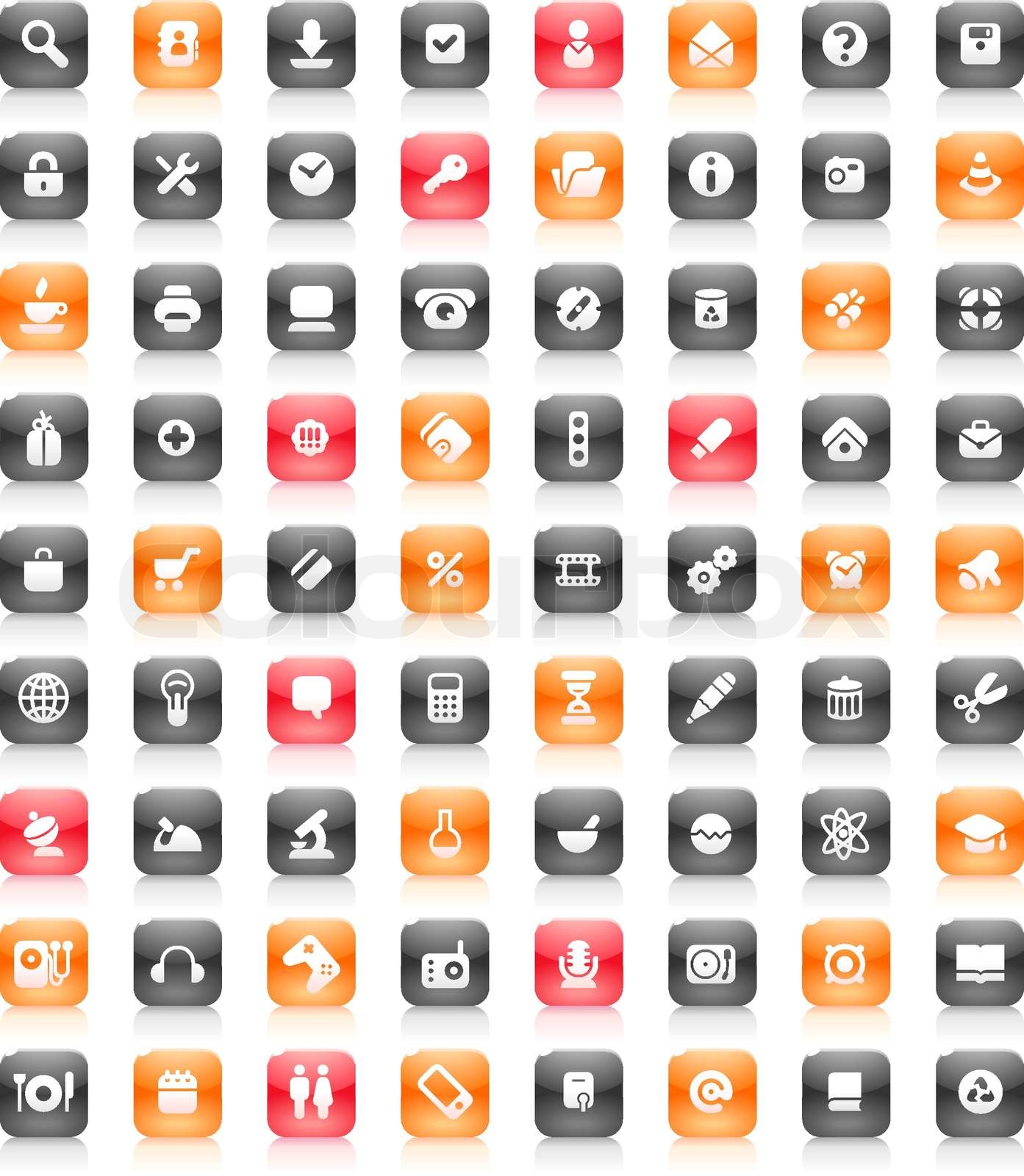 Red and orange buttons | Stock vector | Colourbox