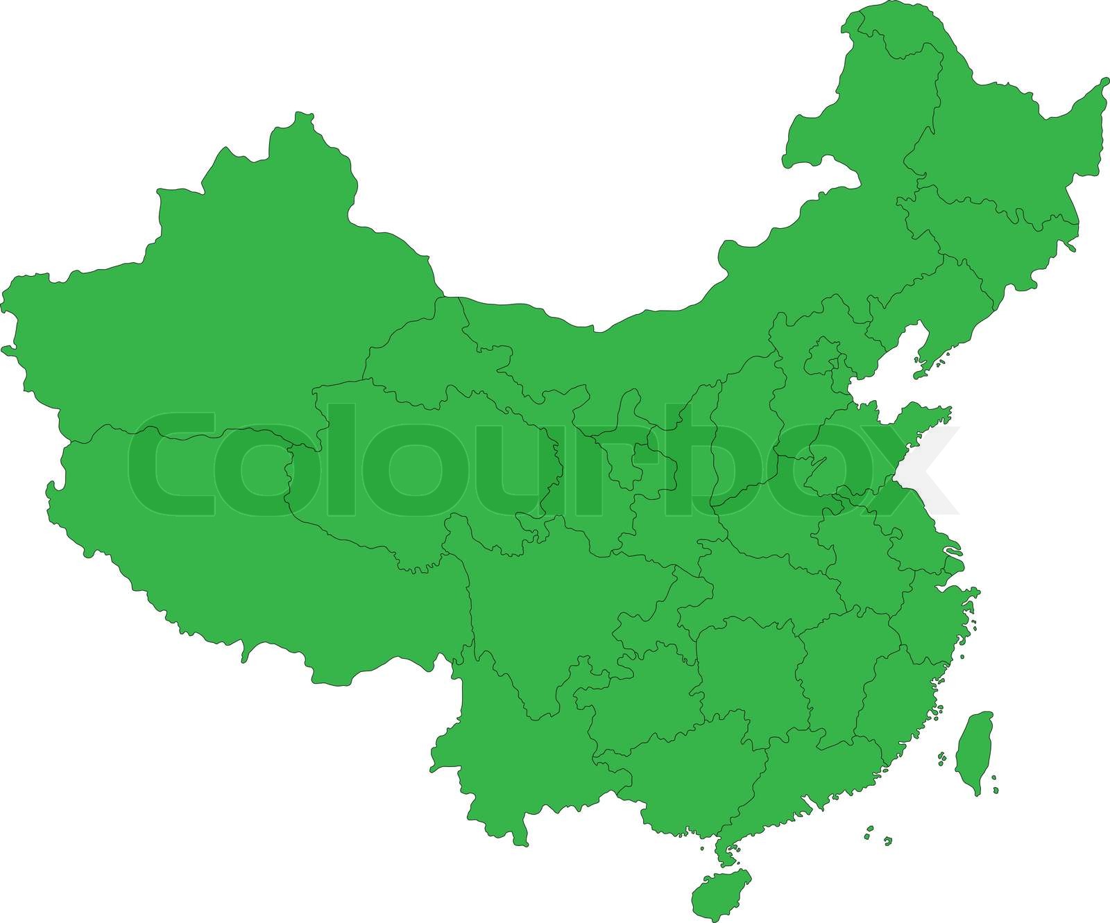 Green China map Stock vektor Colourbox