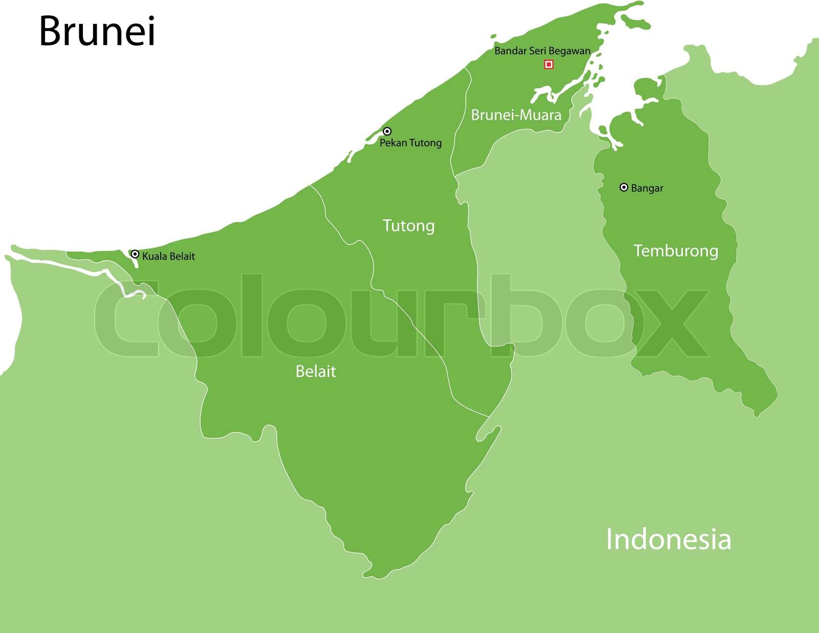 Green Brunei Map Stock Vektor Colourbox
