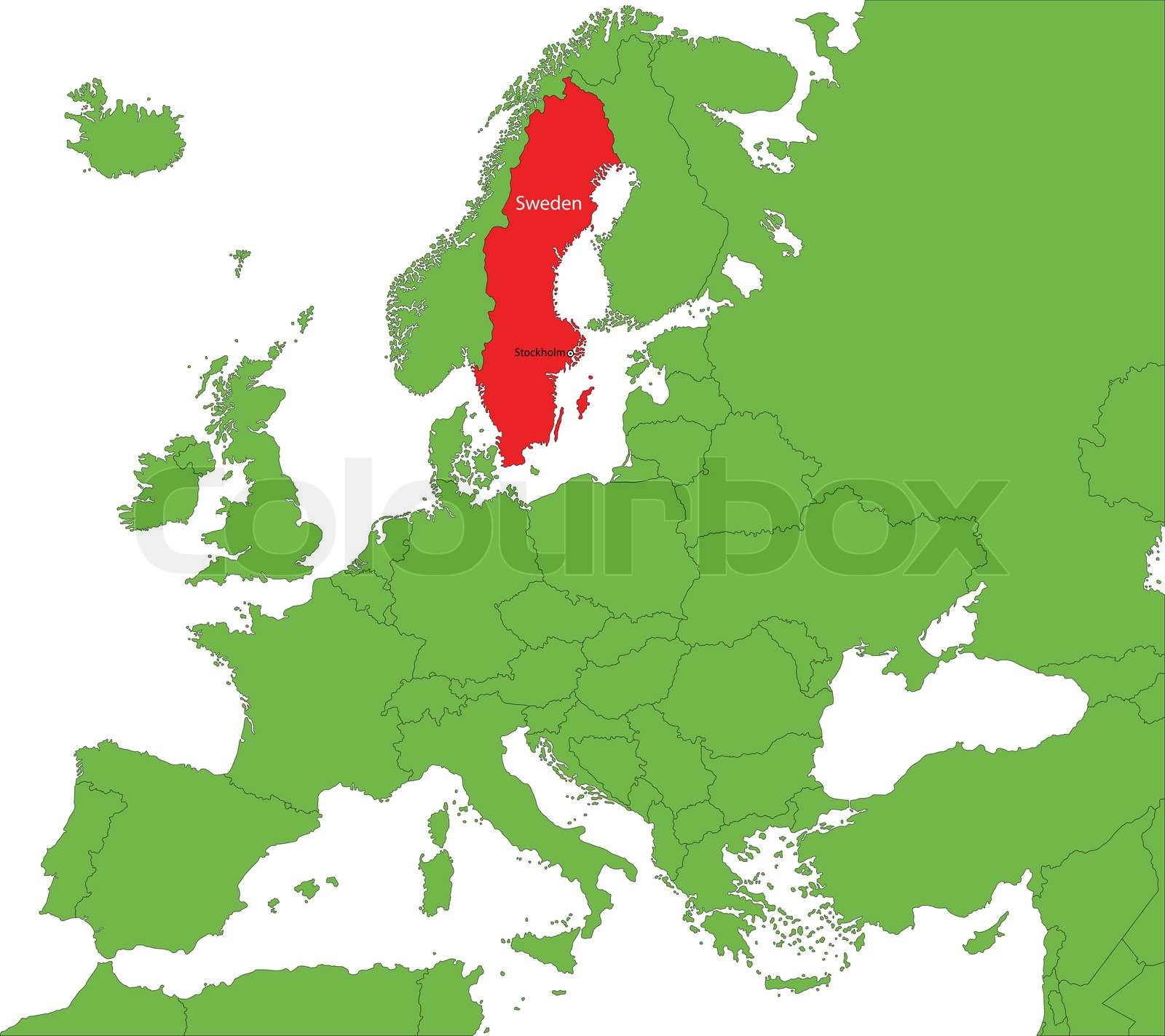 Sweden map Stock vector Colourbox