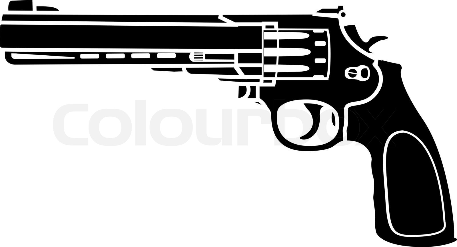 stencil of pistol. second variant. raster Stock image Colourbox