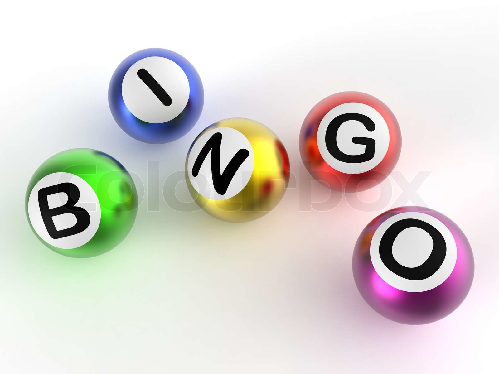 Bingo Balls Shows Luck At Lottery Stock image Colourbox