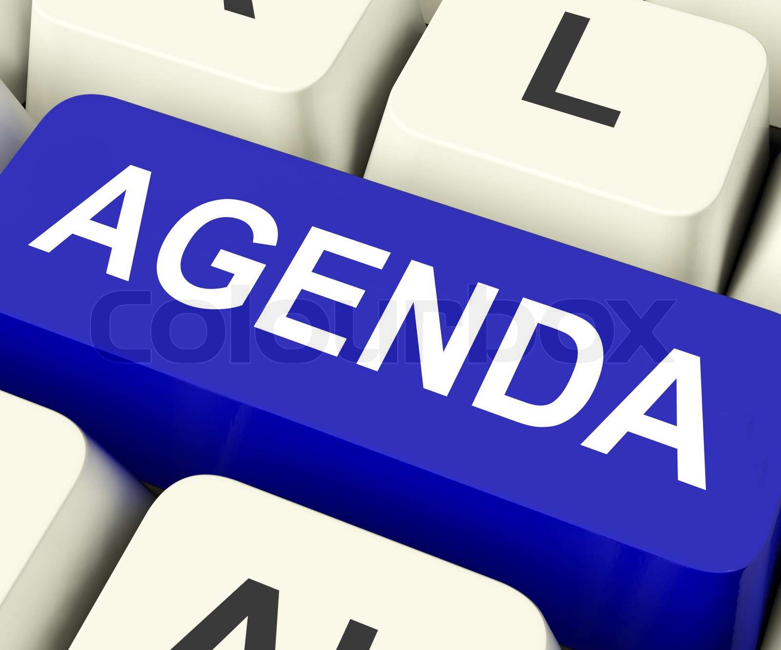 Agenda Key On Keyboard Meaning Schedule Outline Or Lineup | Stock image ...