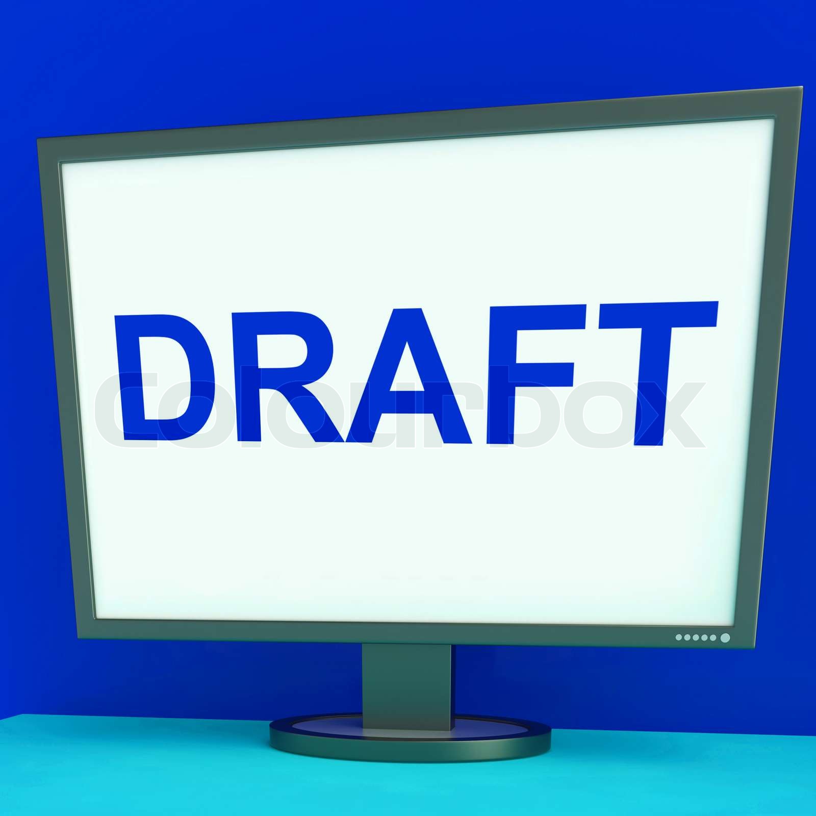 Draft Screen Shows Outline Documents Or Letter Online | Stock image