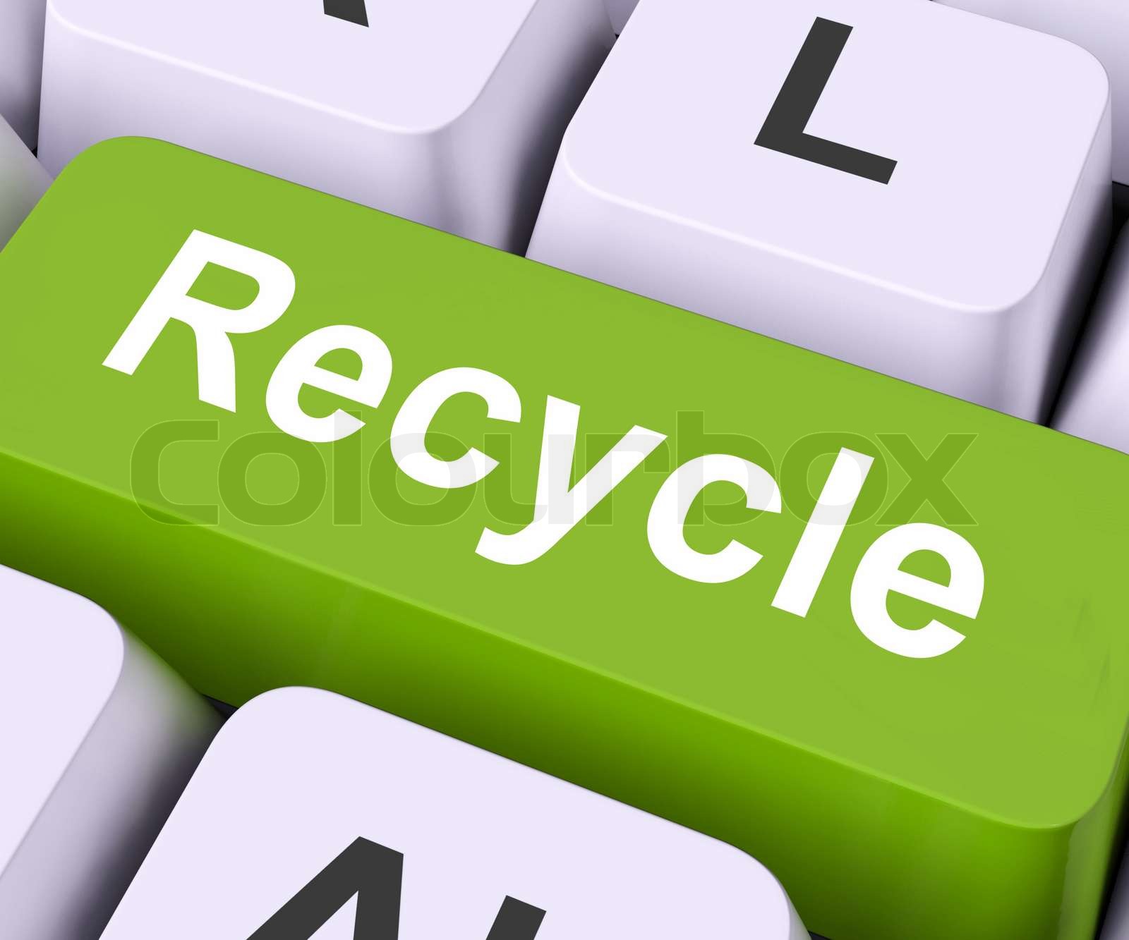 Recycle Key Means Reuse Or Salvage Stock image Colourbox
