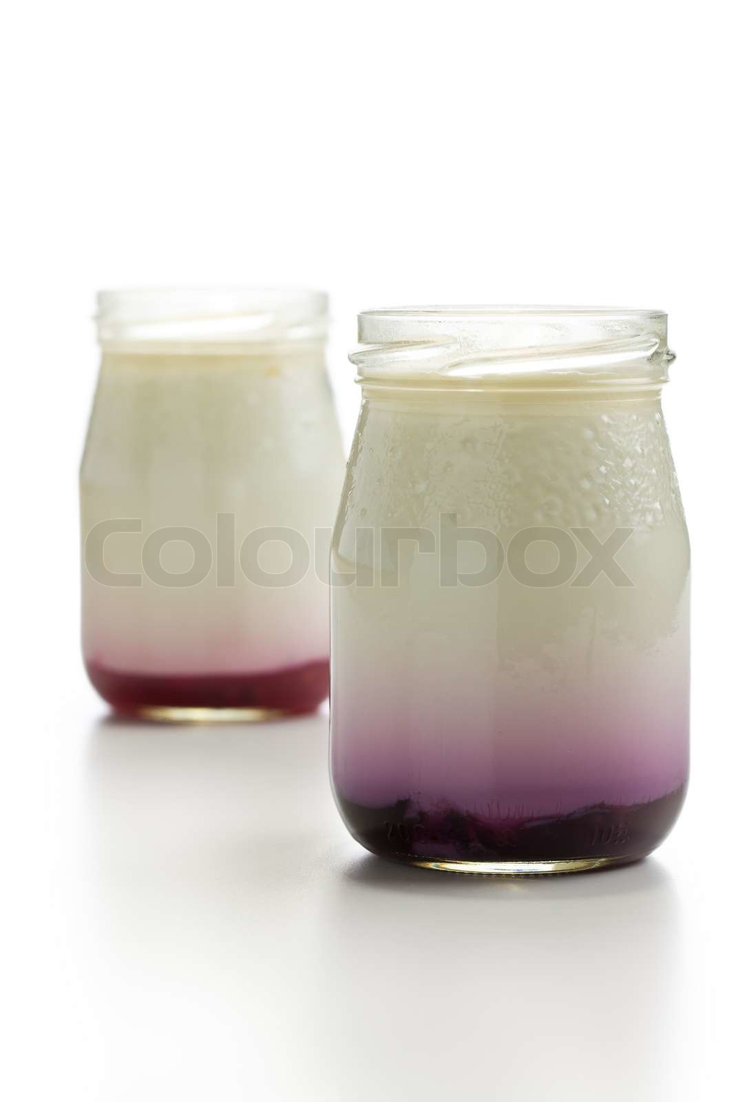 yogurt in glass jar Stock image Colourbox