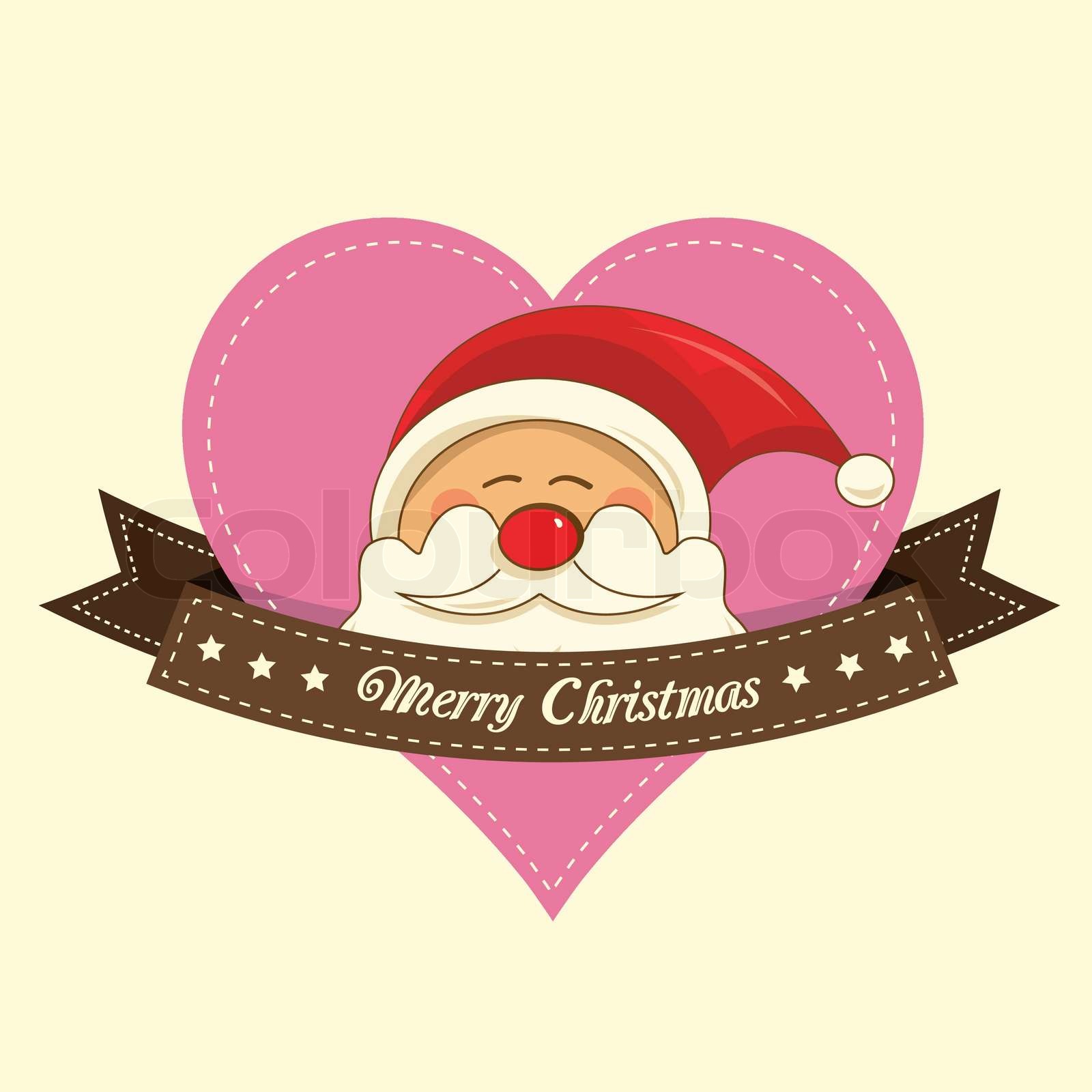 Santa Claus greeting in pink | Stock vector | Colourbox