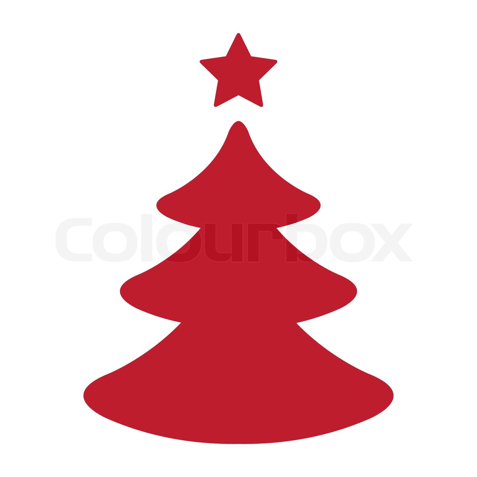 Simple red christmas tree Stock vector Colourbox