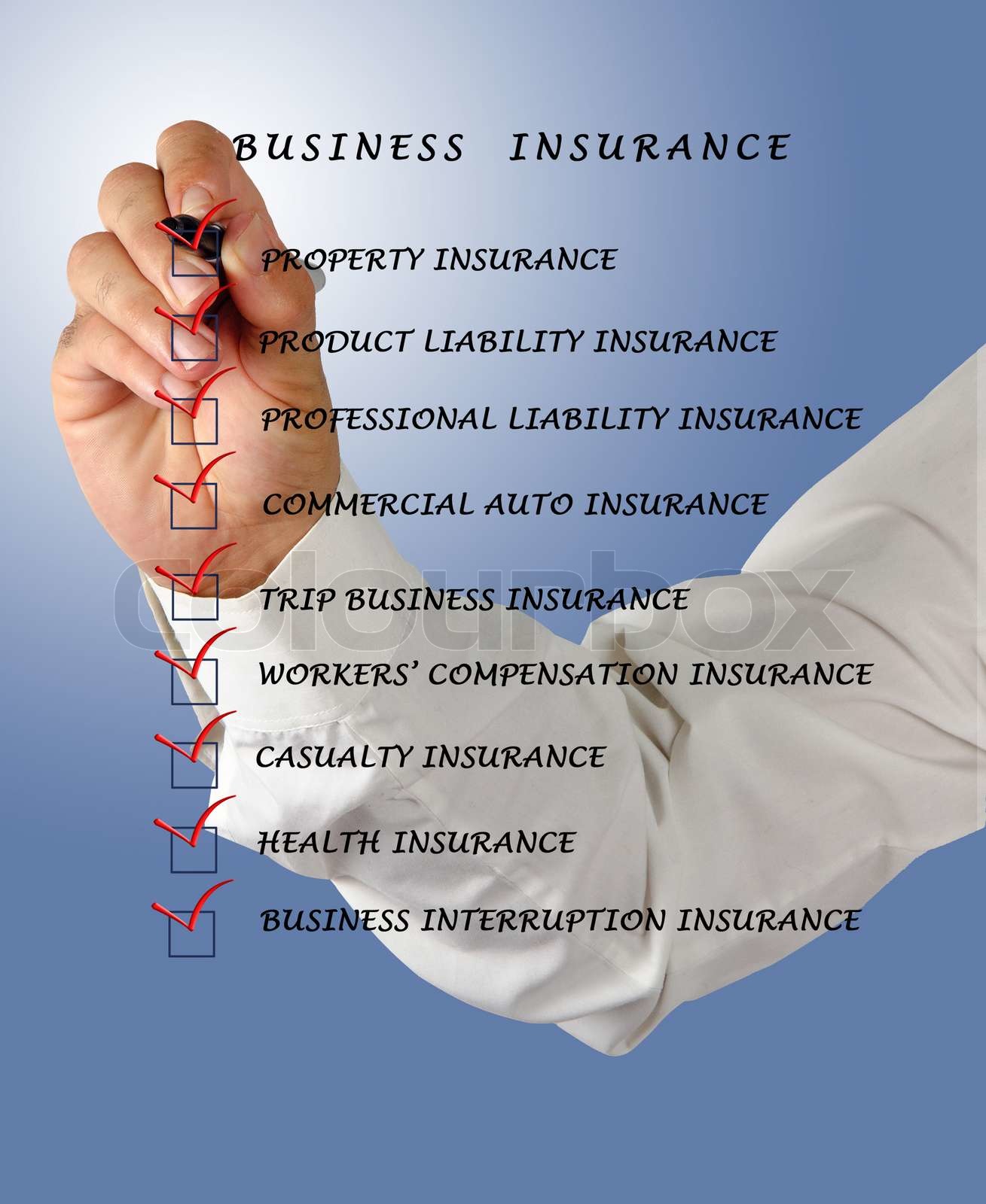 Check list for business insurance | Stock image | Colourbox