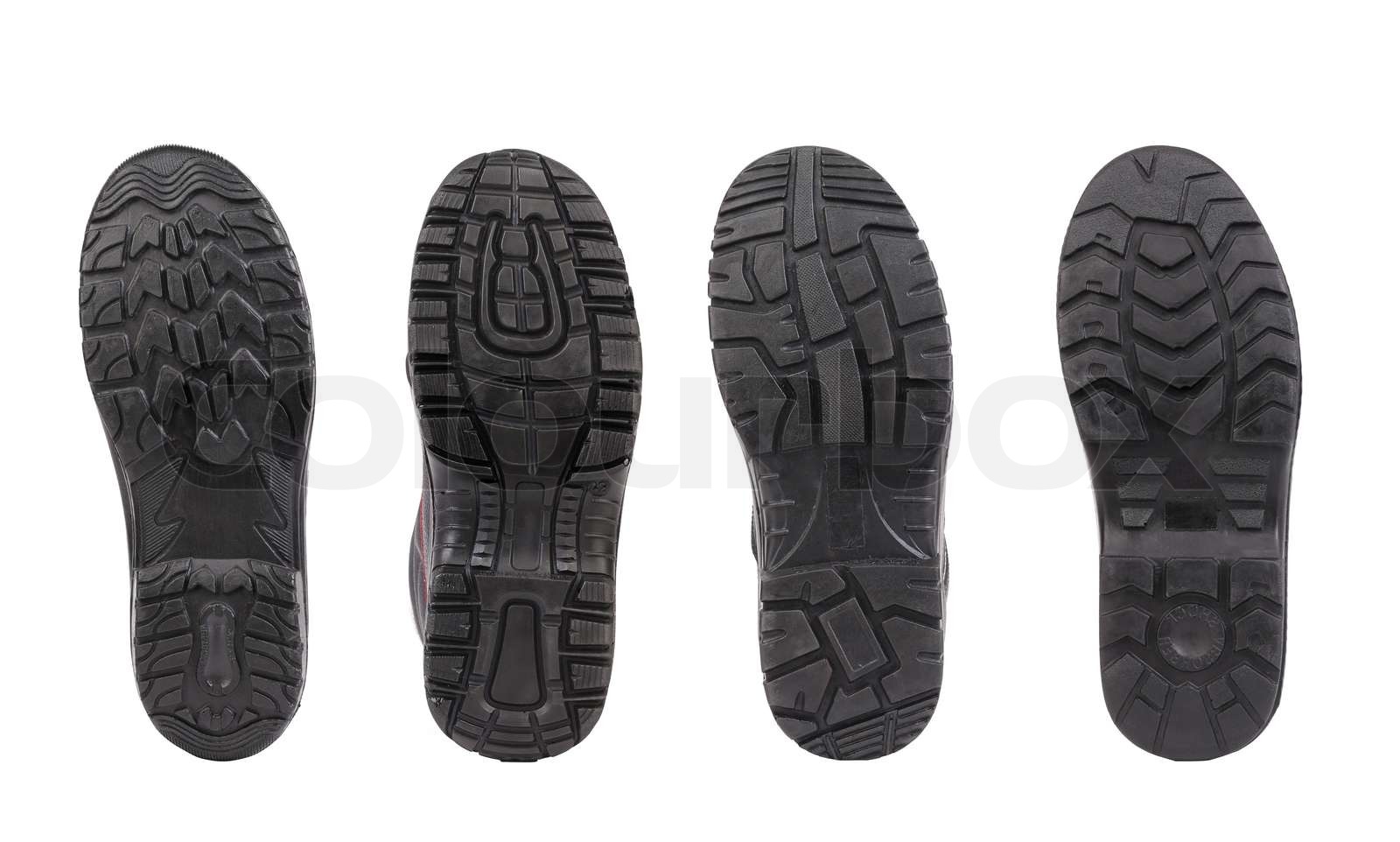 Vier Schuhsohlen in Zeile | Stock Bild | Colourbox