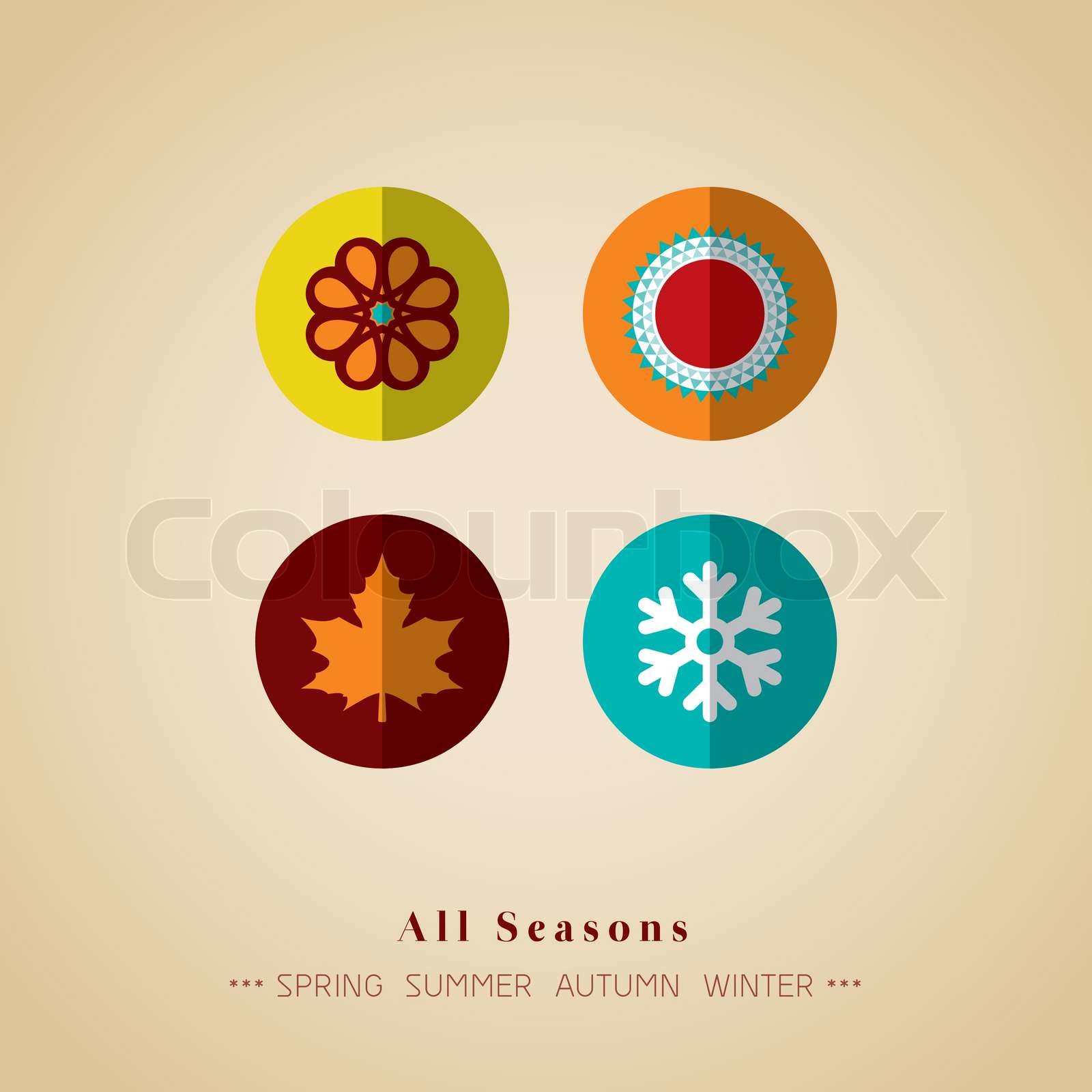 four seasons icon symbol vector illustration | Stock vector | Colourbox