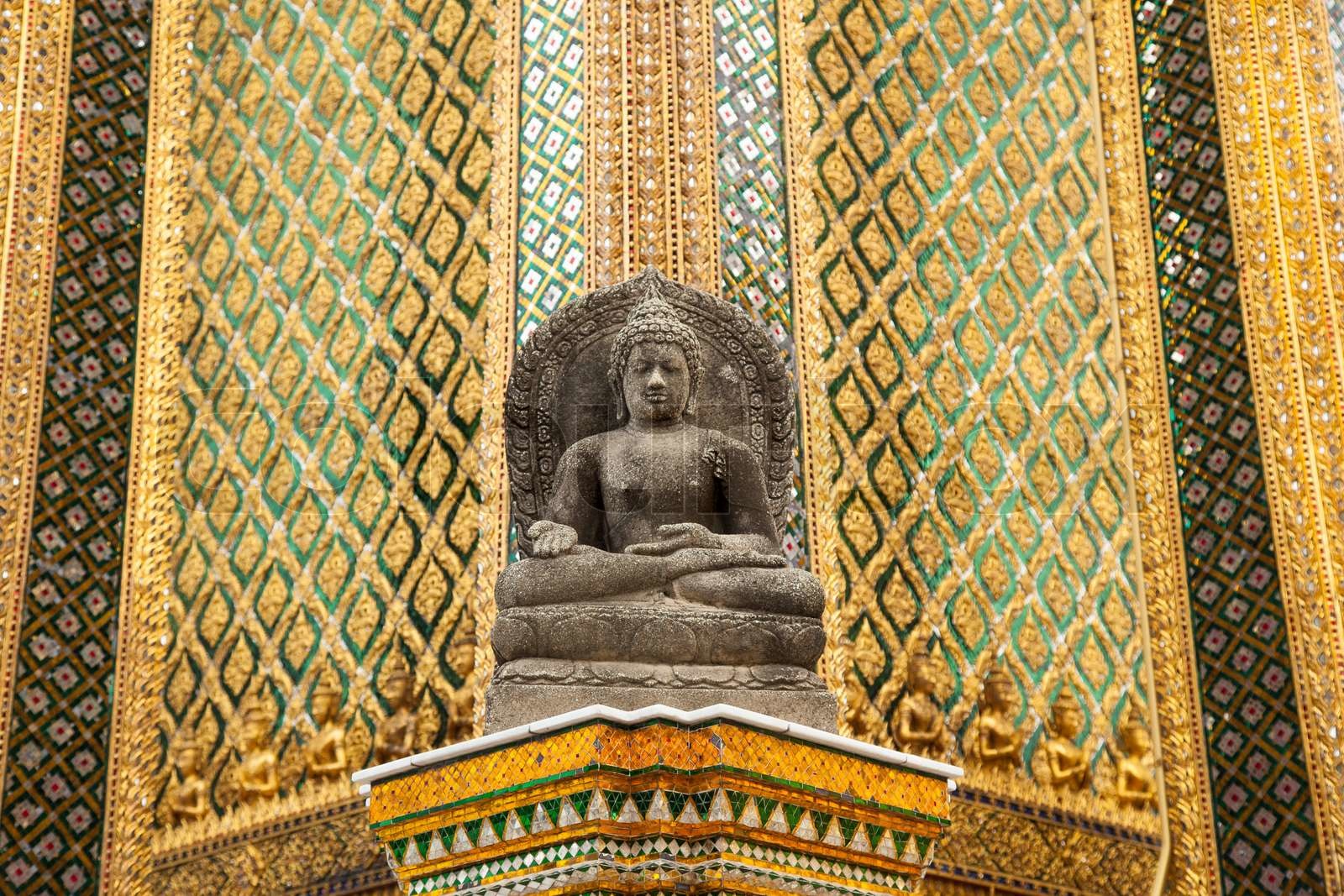 Buddha temple wall Stock image Colourbox