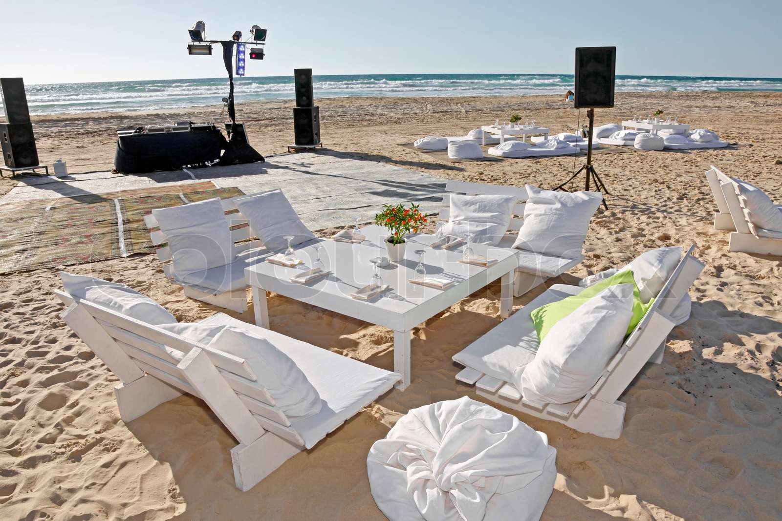 Wedding reception on the beach | Stock image | Colourbox
