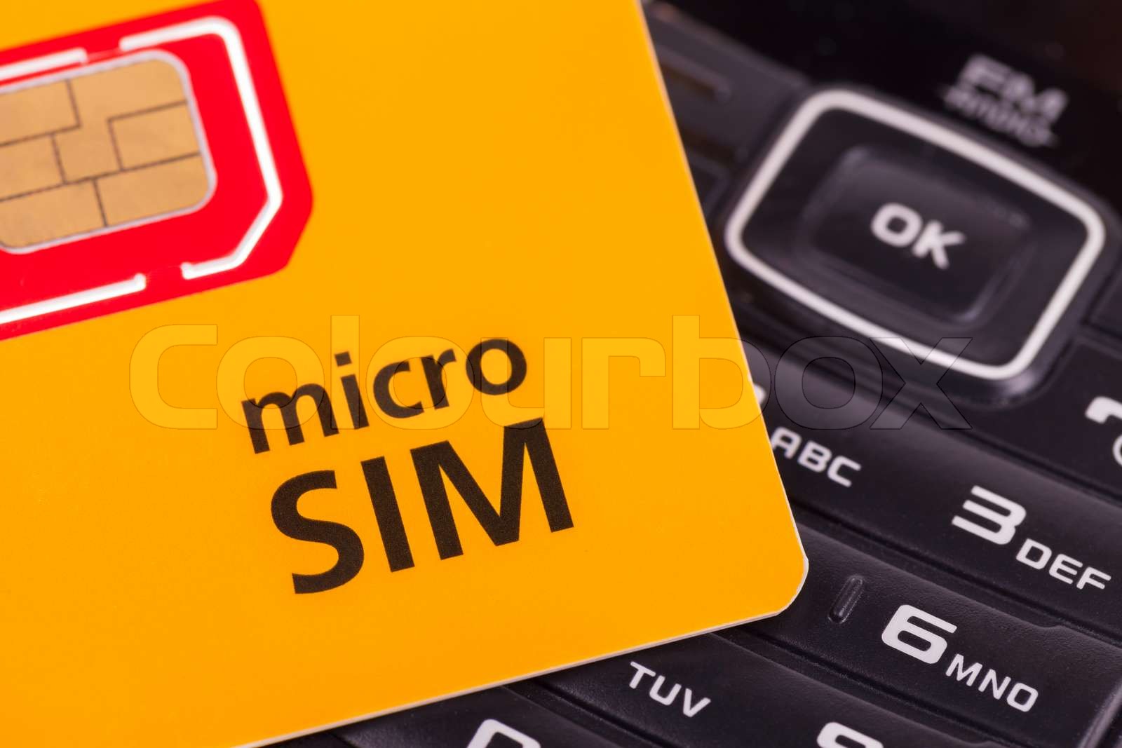 Micro Sim Karte Steckt Im Handy Fest Handy mit Micro -SIM-Karte | Stock Bild | Colourbox