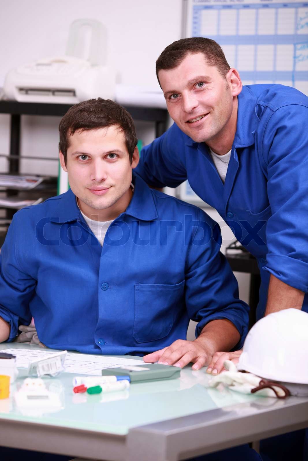 Two Warehouse Workers Taking Inventory Stock Image Colourbox