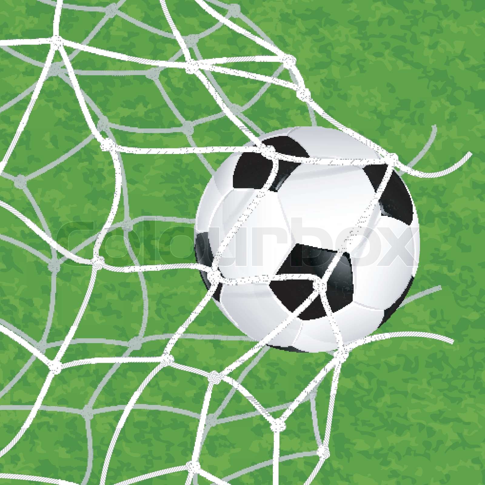 Soccer Ball in Net Stock vector Colourbox