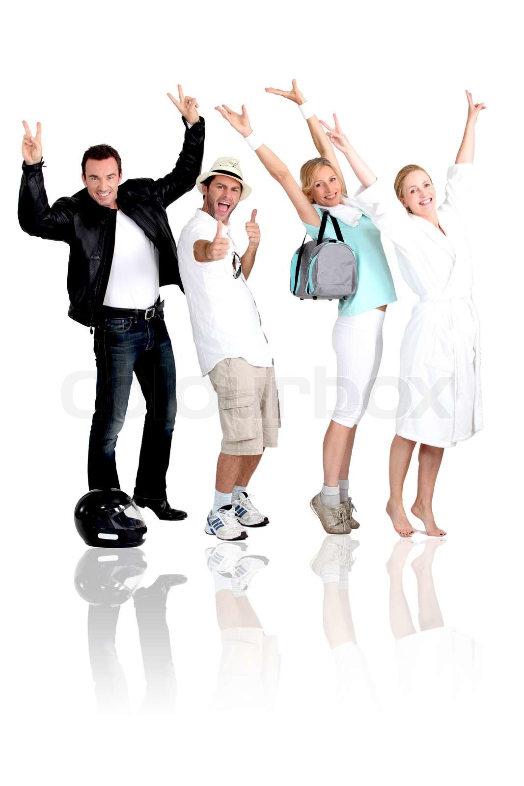 vier euphorischen Menschen | Stock Bild | Colourbox