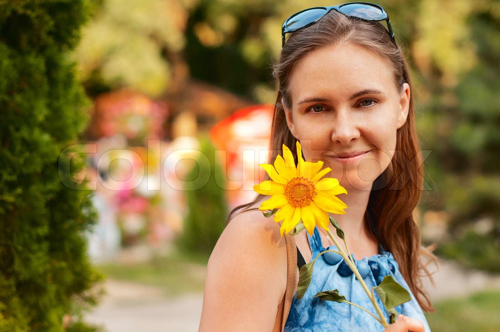beautiful young brunette woman with | Stock image | Colourbox