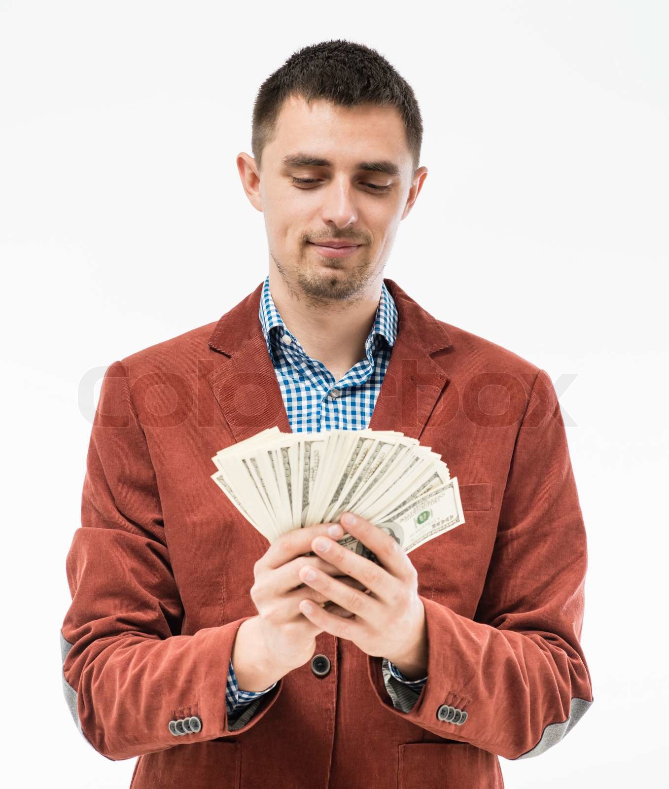 Mann mit Geld Stock Bild Colourbox