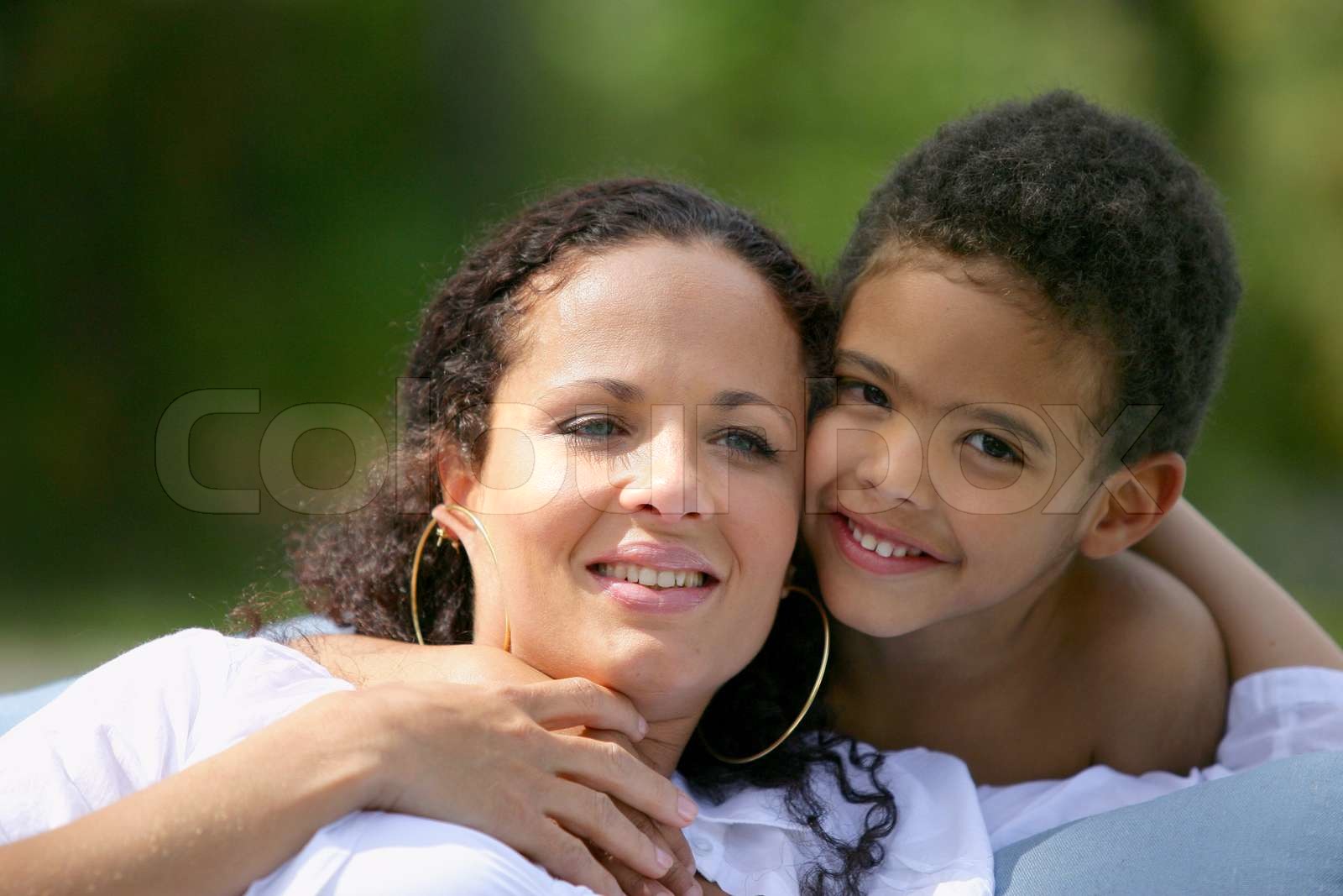 Frau mit ihrem Kind Stock Bild Colourbox