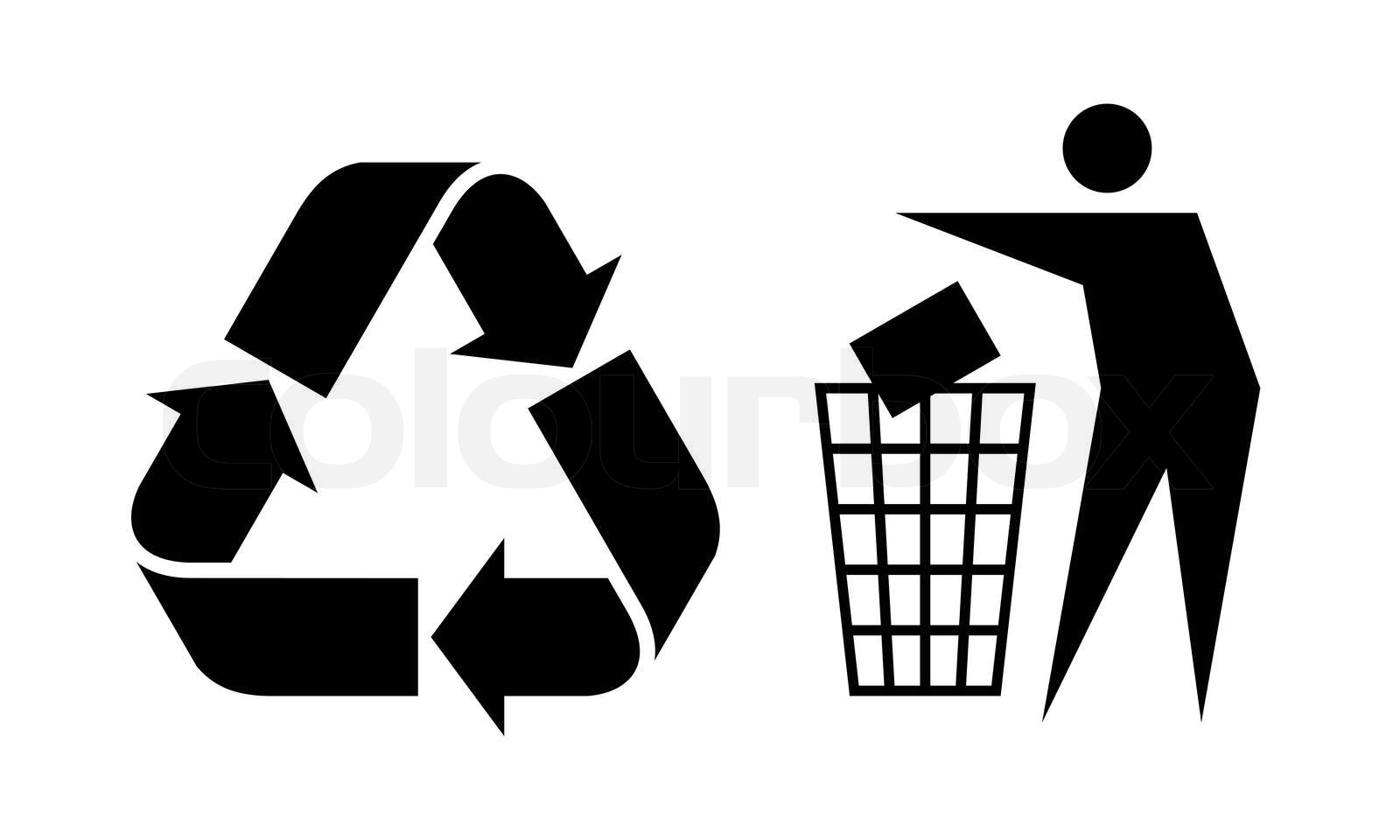 Litter and Recycle Sign Stock vector Colourbox